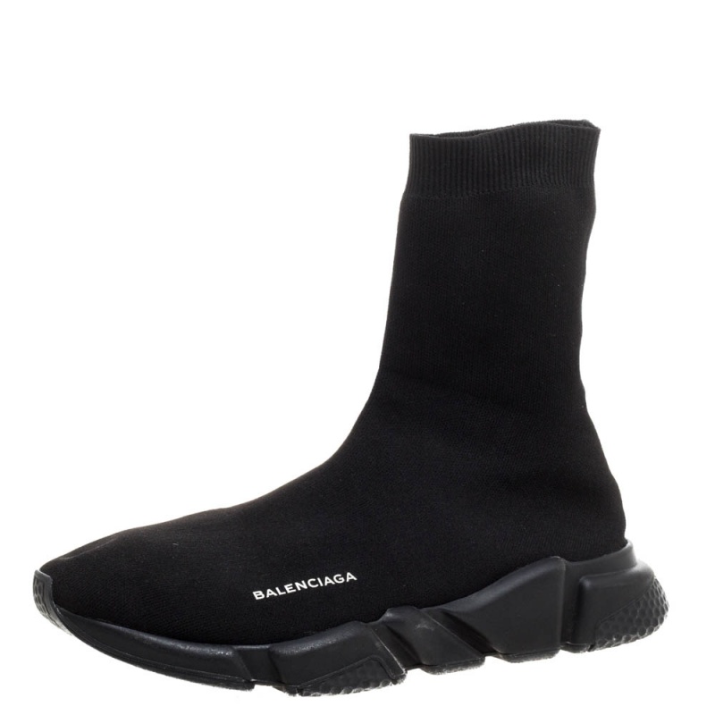 Image of Balenciaga Black Knit Fabric Sock Design 'Speed' Sneakers Size