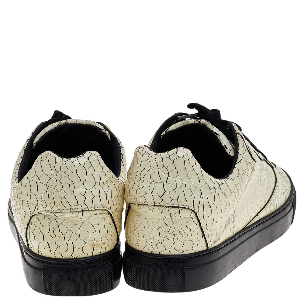 Balenciaga Cream Cracked Leather Sneakers Size 43