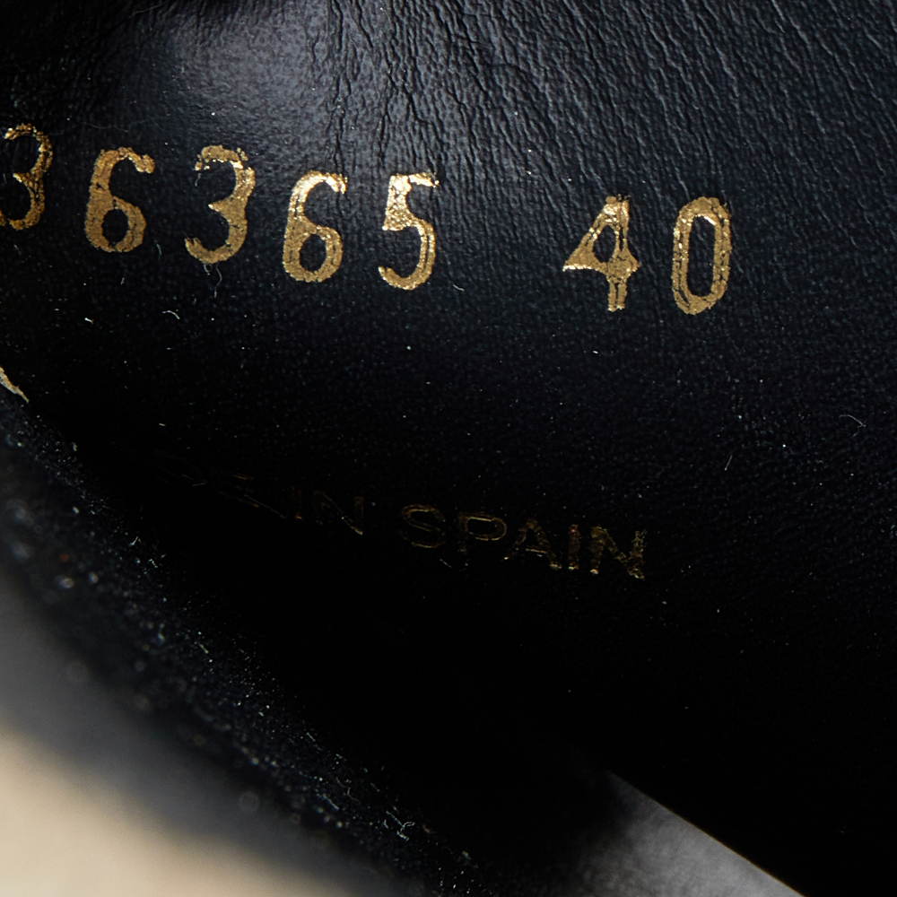 Balenciaga Black Leather Espadrille Flats Size 40
