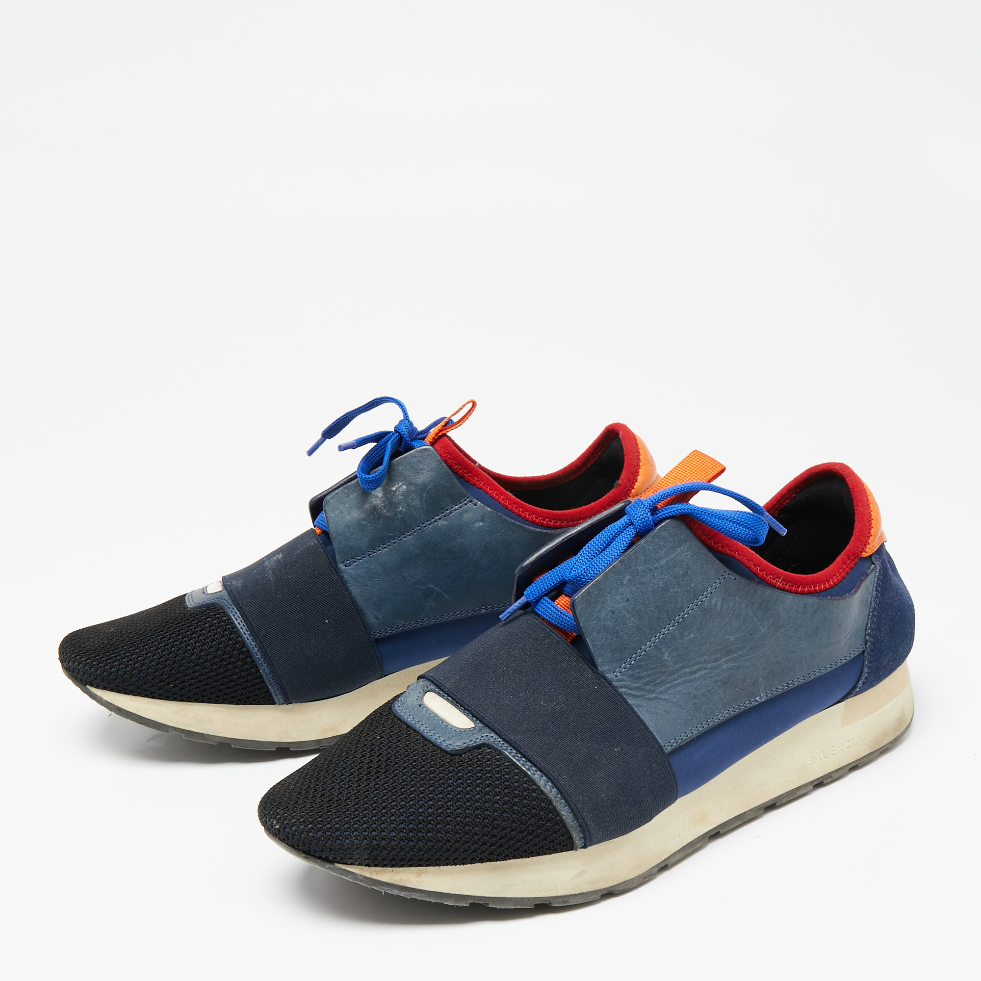 Balenciaga Multicolor Knit Fabric And Leather Race Runner Low Top Sneakers Size
Balenciaga Multicolor Knit Fabric And Leather Race Runner Low Top Sneakers Size