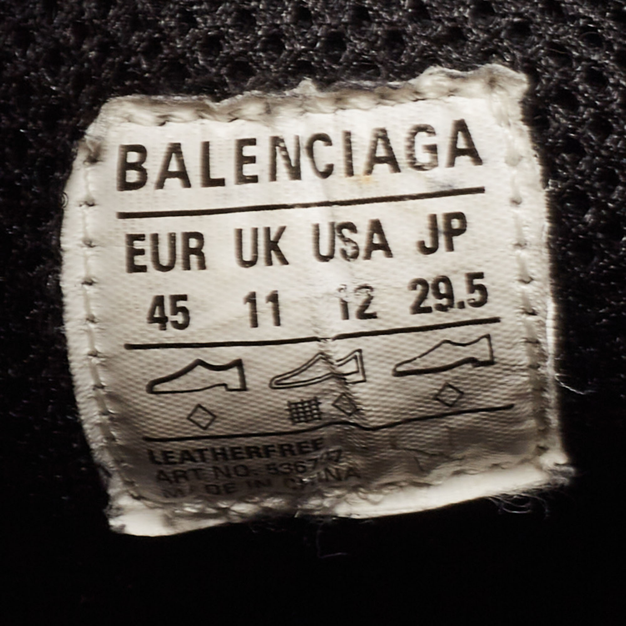 Balenciaga Black Leather Triple S Sneakers Size 45