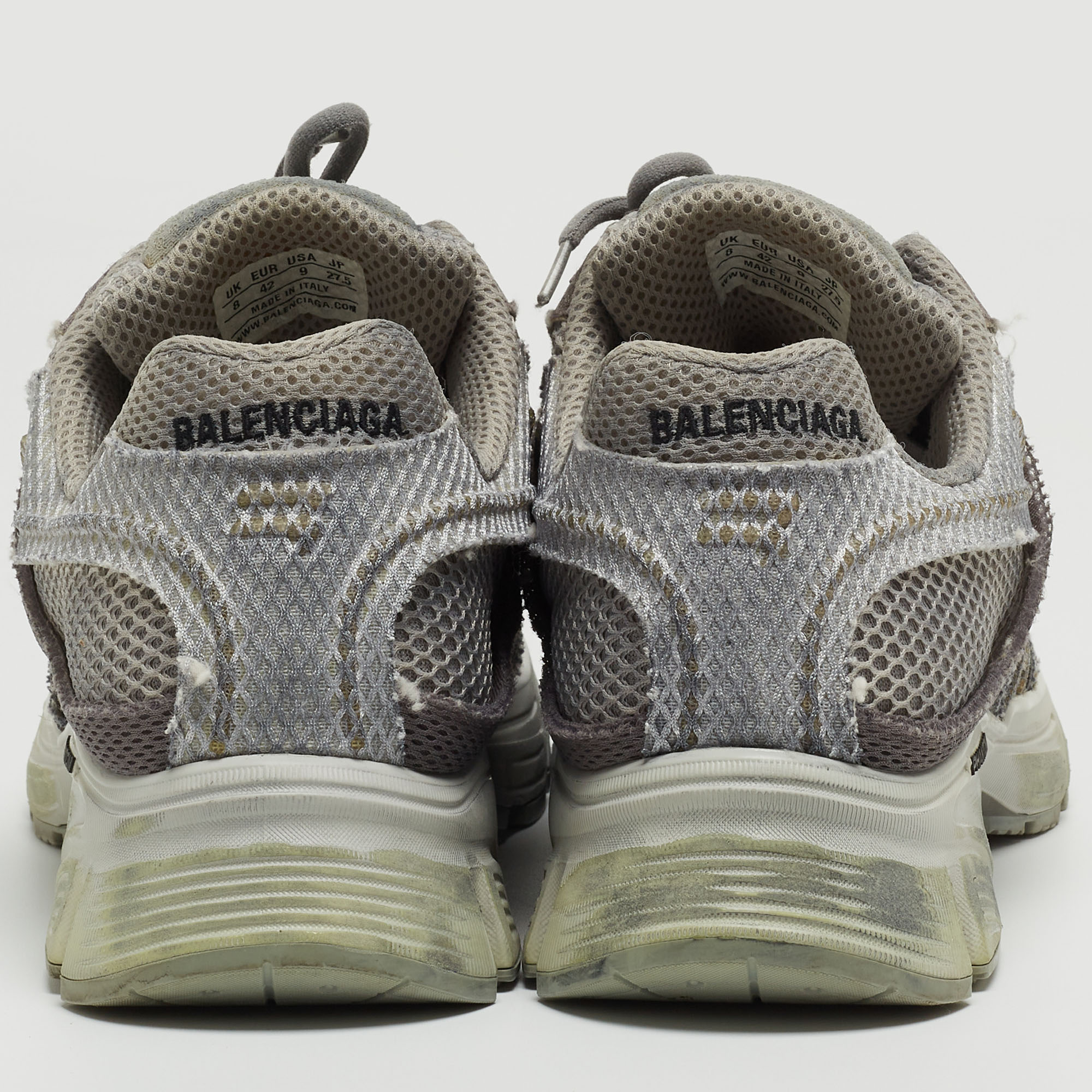 Balenciaga Grey Mesh Low Top Sneakers Size 42