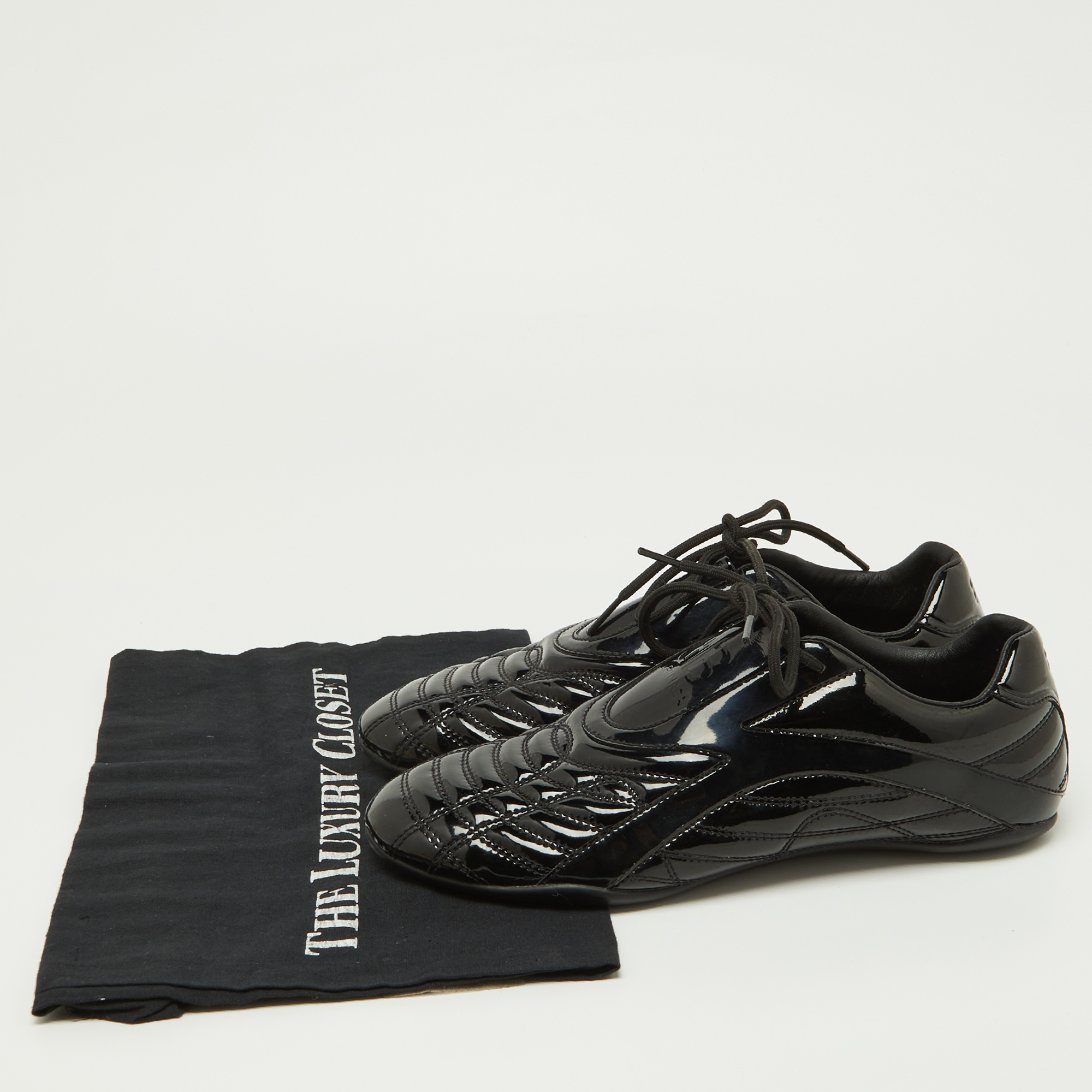 Balenciaga Black Patent Leather Sneakers Size 39