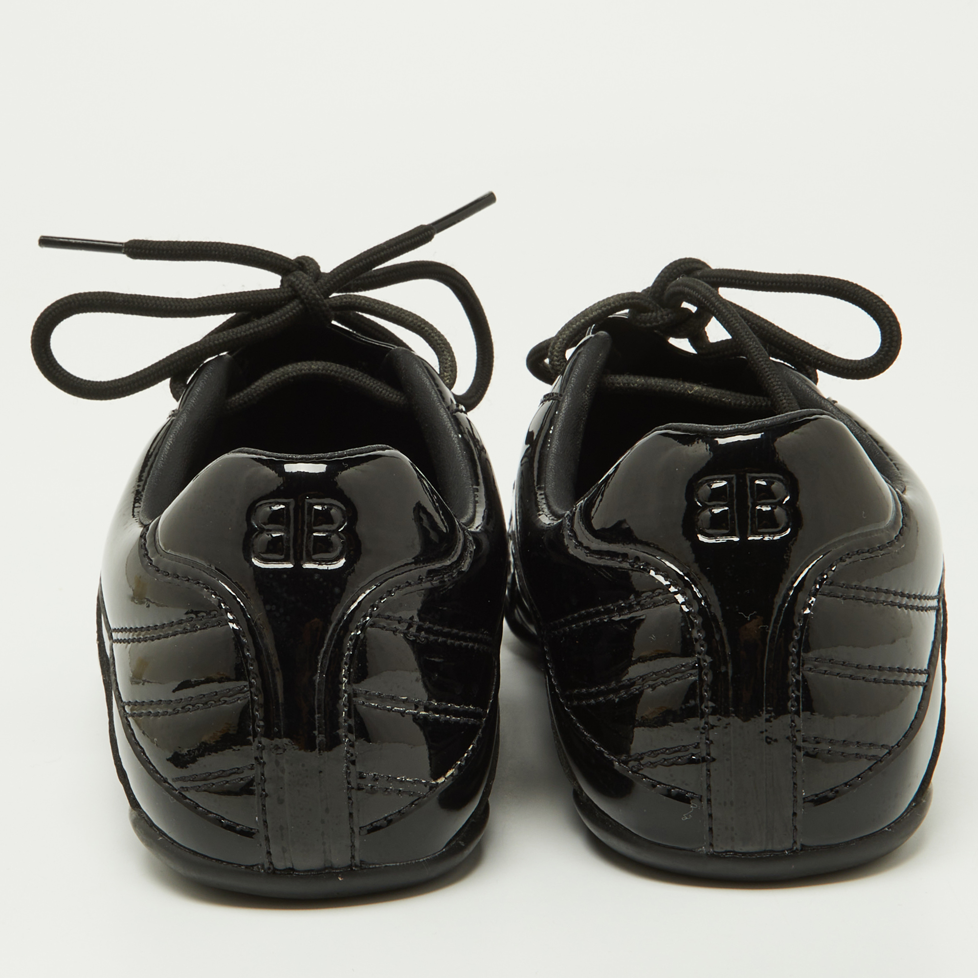 Balenciaga Black Patent Leather Sneakers Size 39