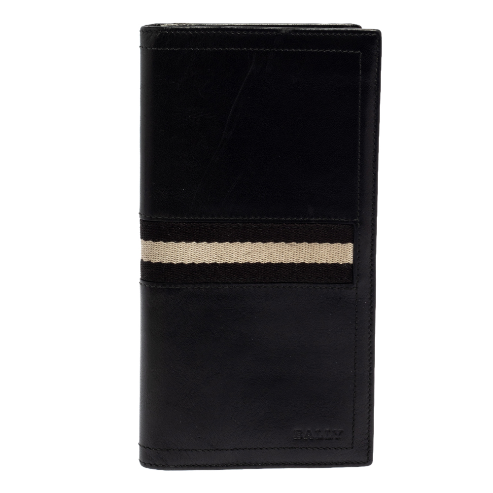 Bally Black Leather Long Wallet