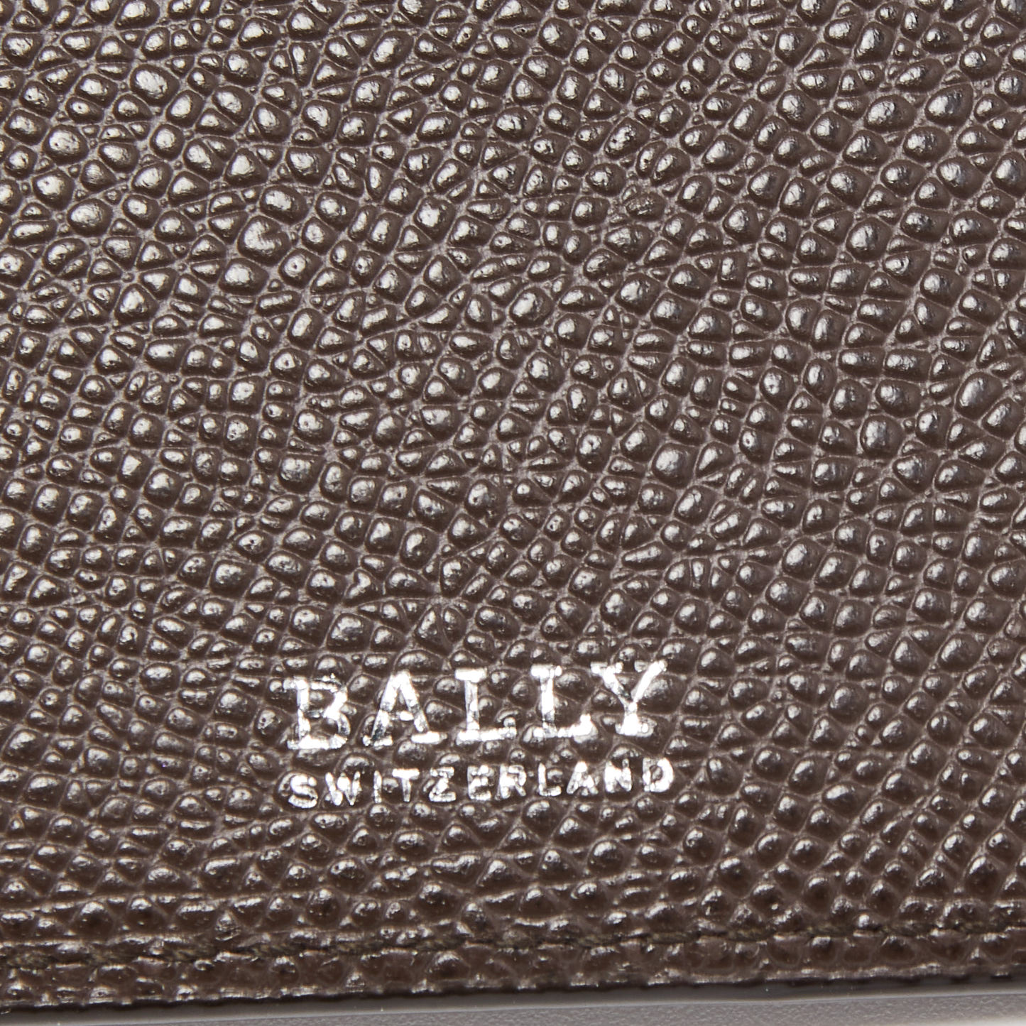 Bally Dark Brown Leather Stripe Bifold Wallet