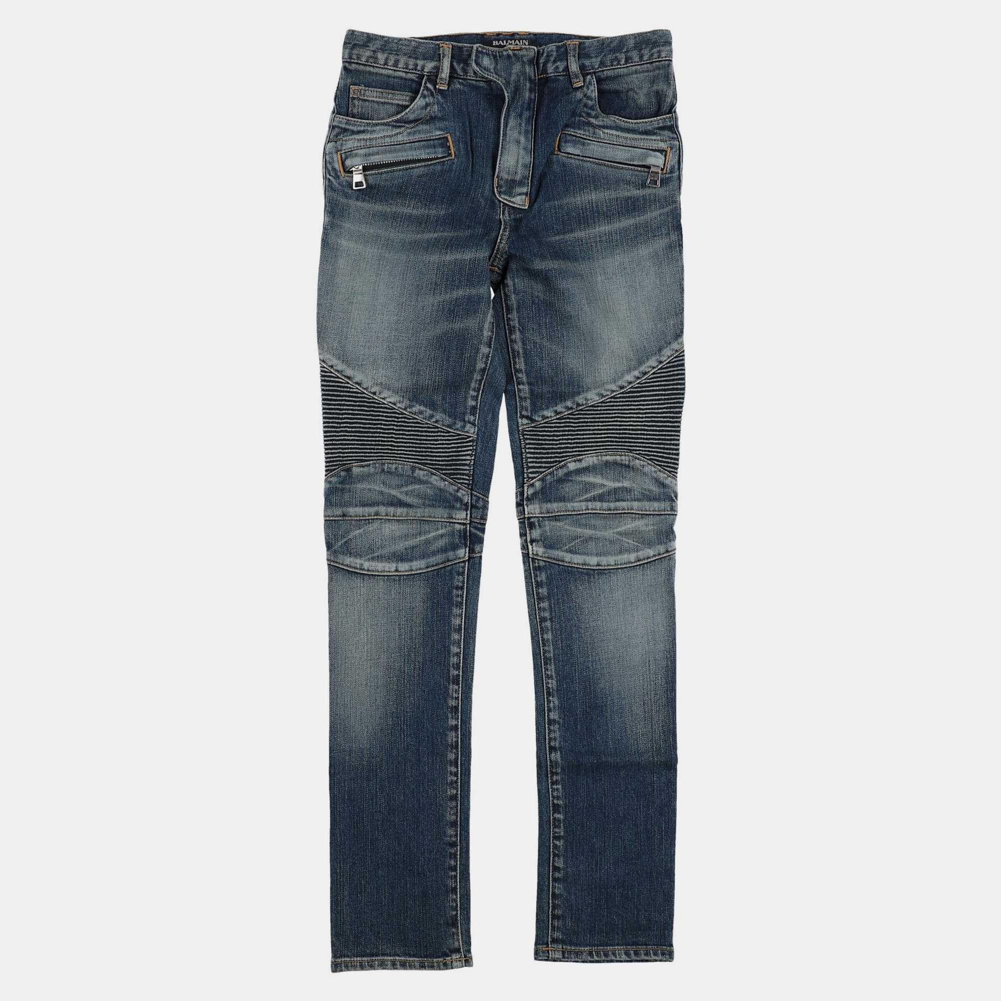 Balmain blue washed denim jeans size 6a