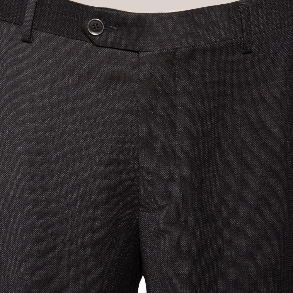 Balmain Charcoal Grey Wool Super 100's Pants 4XL