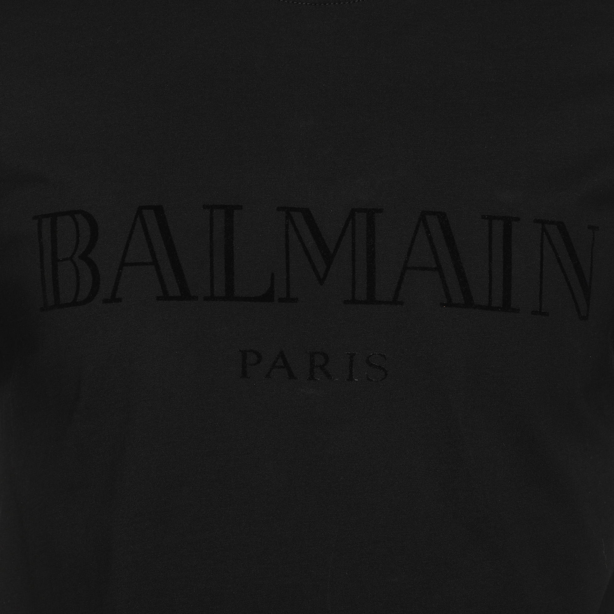 Balmain Black Cotton Logo T-Shirt S