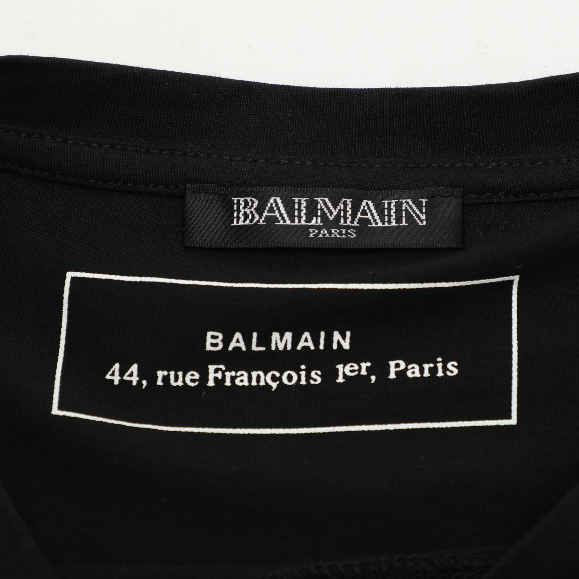 Balmain Black Cotton Logo T-Shirt S