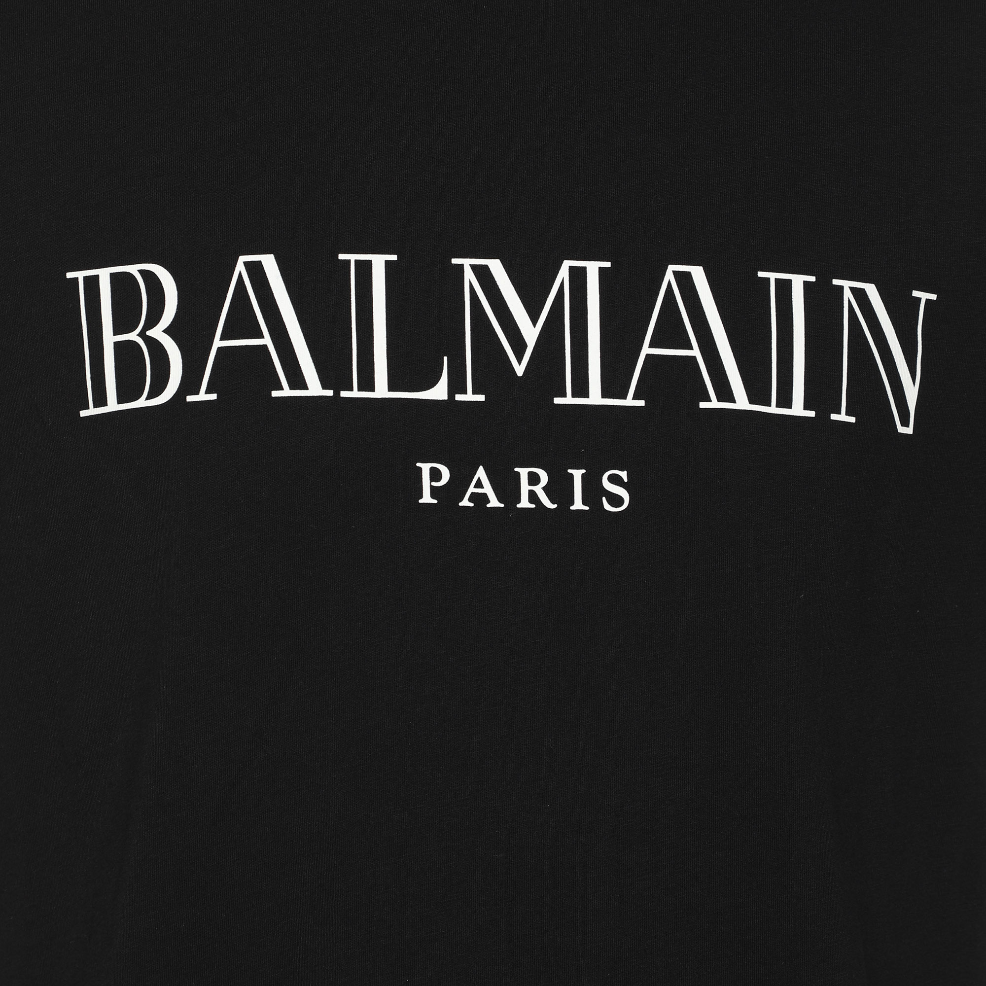 Balmain Black Cotton Printed Logon Short Sleeves T-Shirt M