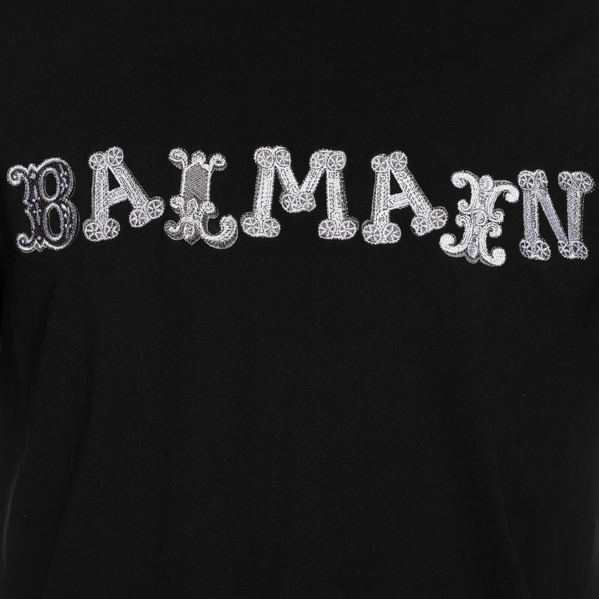 Balmain Black Cotton Logo Print T-Shirt M