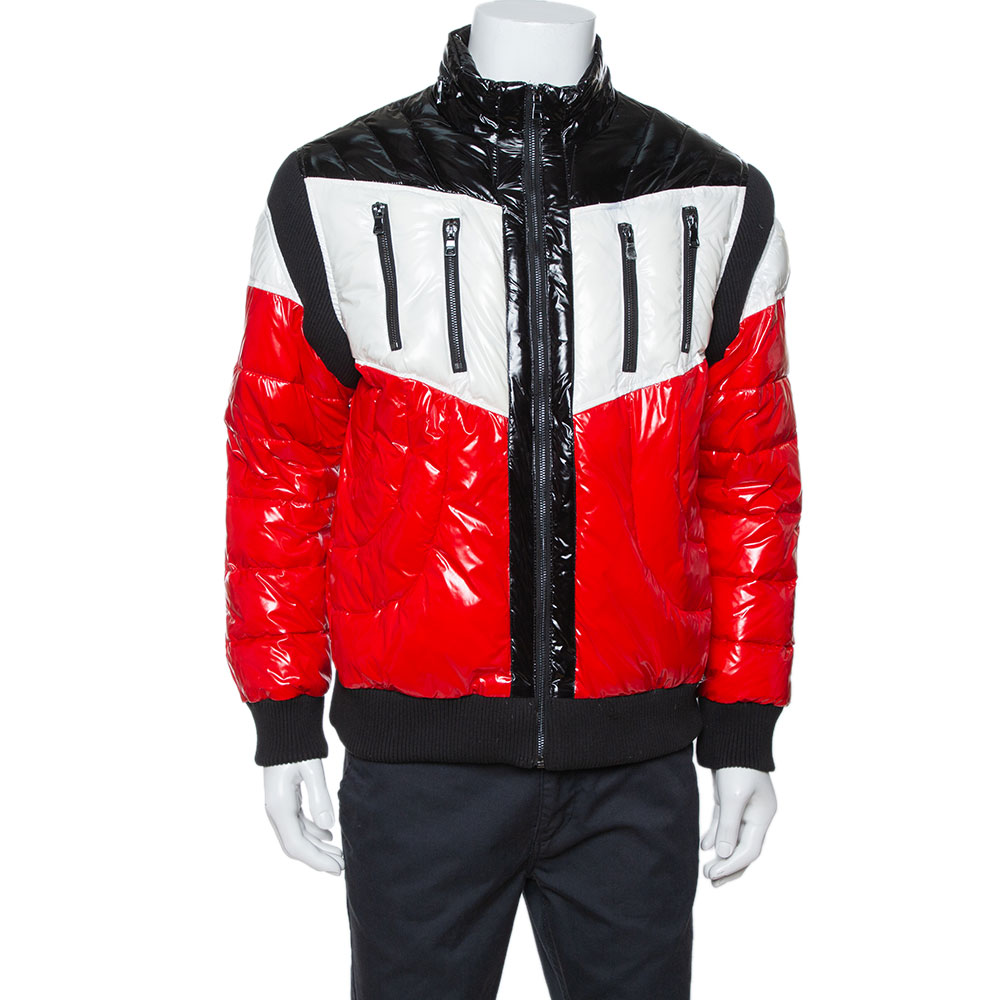 Image of Balmain Tricolor Quilted Puffer Jacket XXL