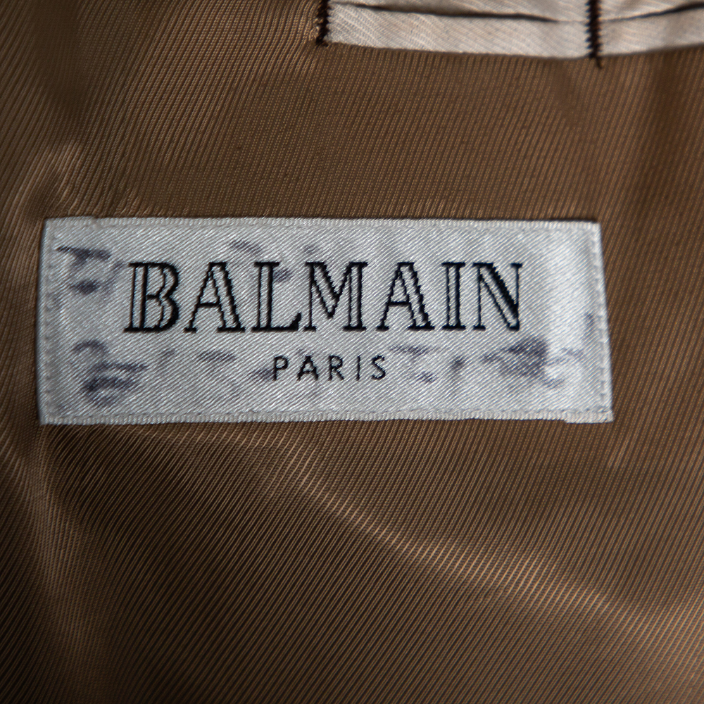 Balmain Vintage Brown Velvet Button Front Blazer XL