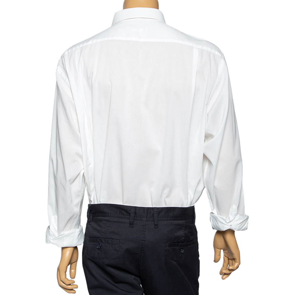 Balmain White Cotton Button Front Shirt 3XL