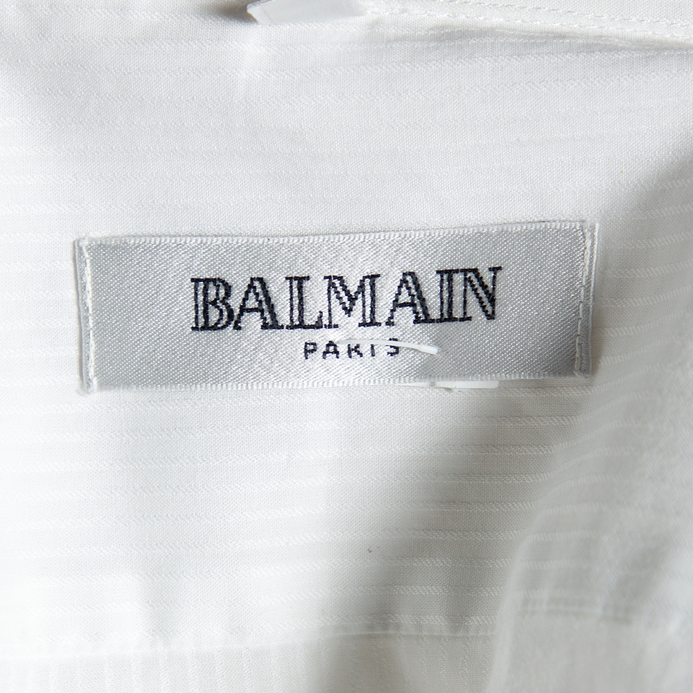 Balmain White Cotton Button Front Shirt 3XL