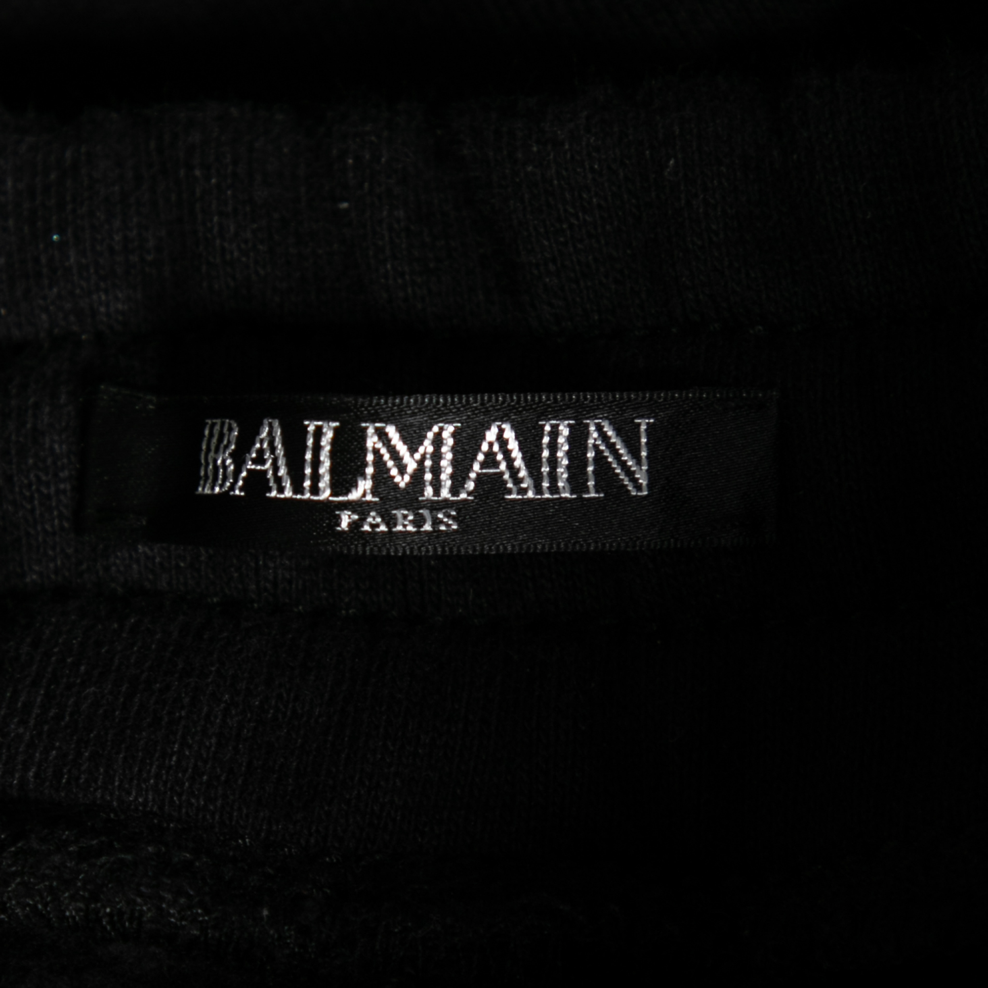 Balmain Midnight Blue Cotton & Leather Patch Detail Joggers L