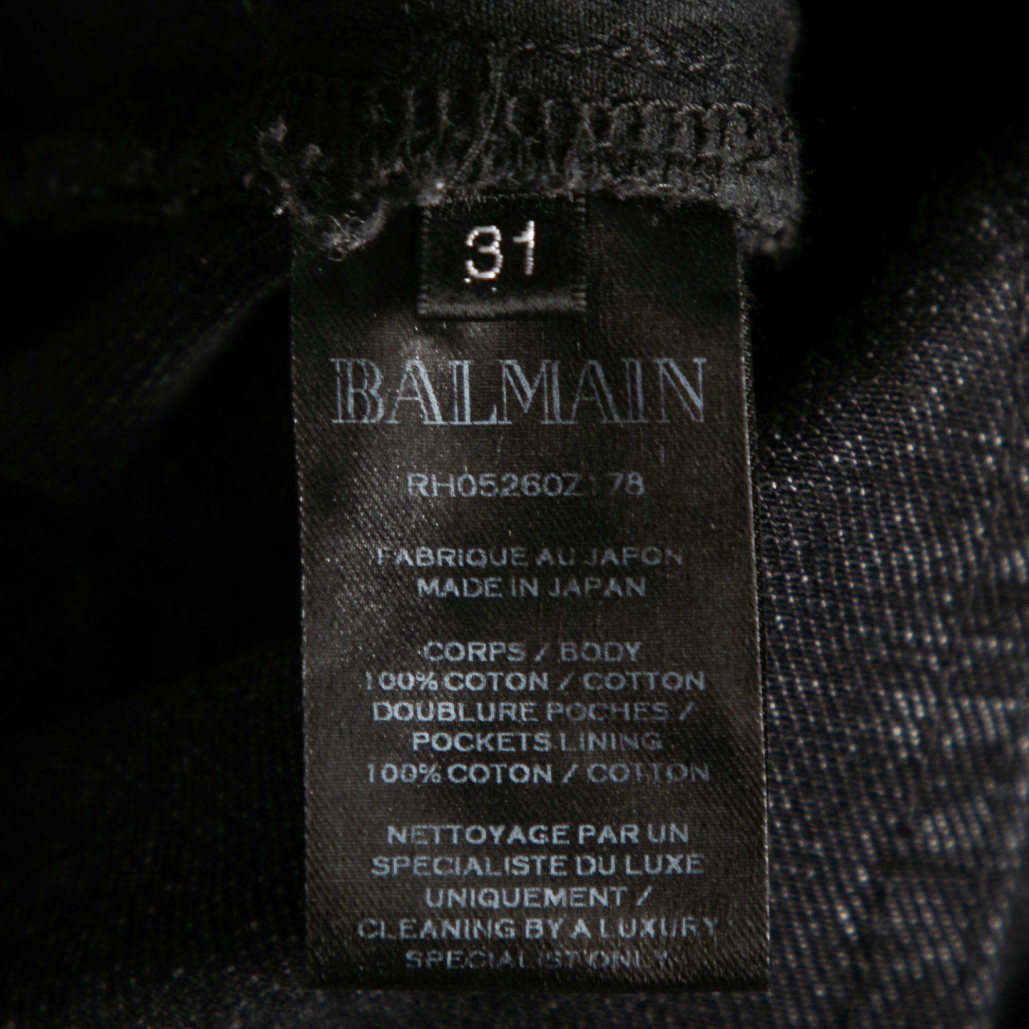Balmain Grey Distressed Denim Shorts M