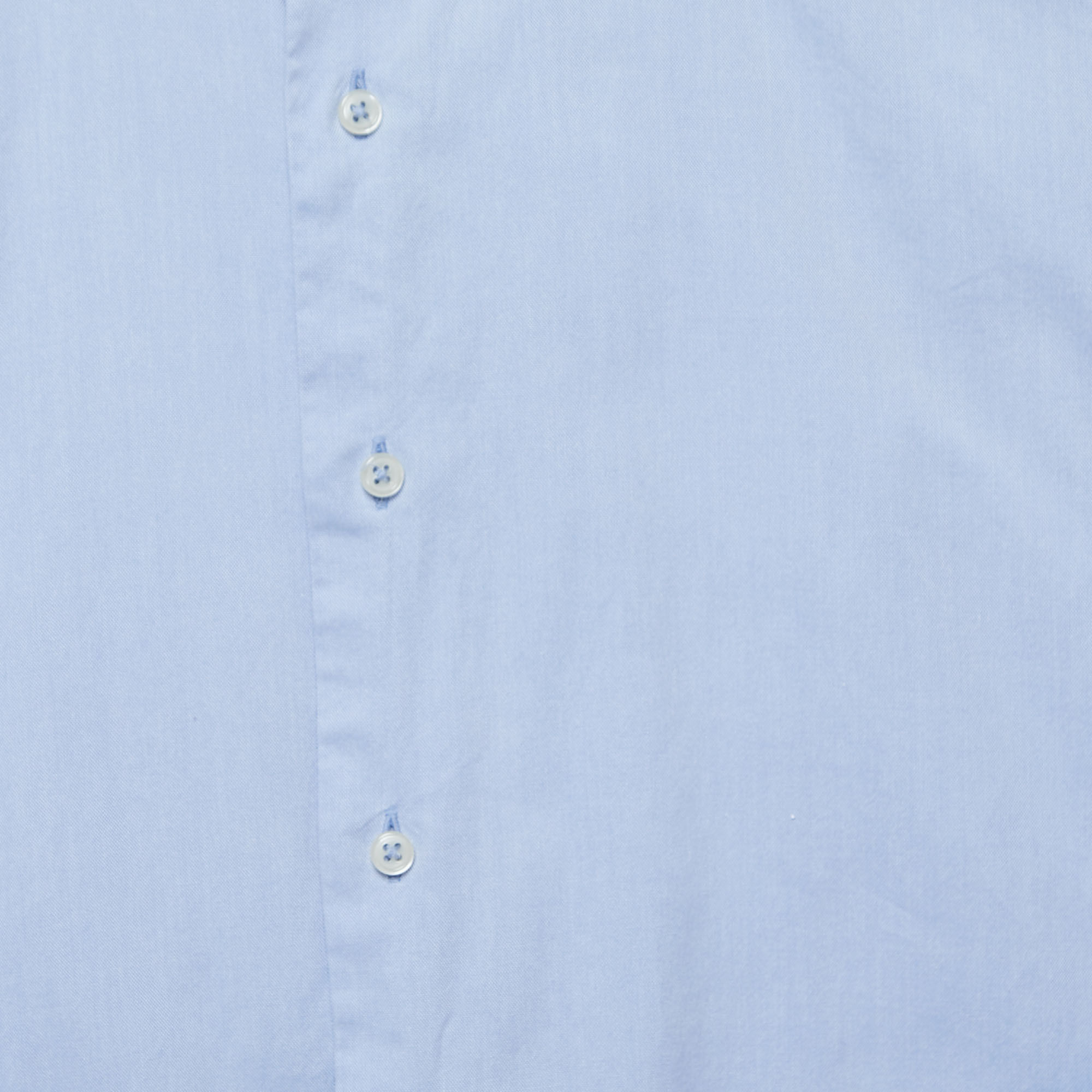 Balmain Light Blue Cotton Full Sleeve Shirt S