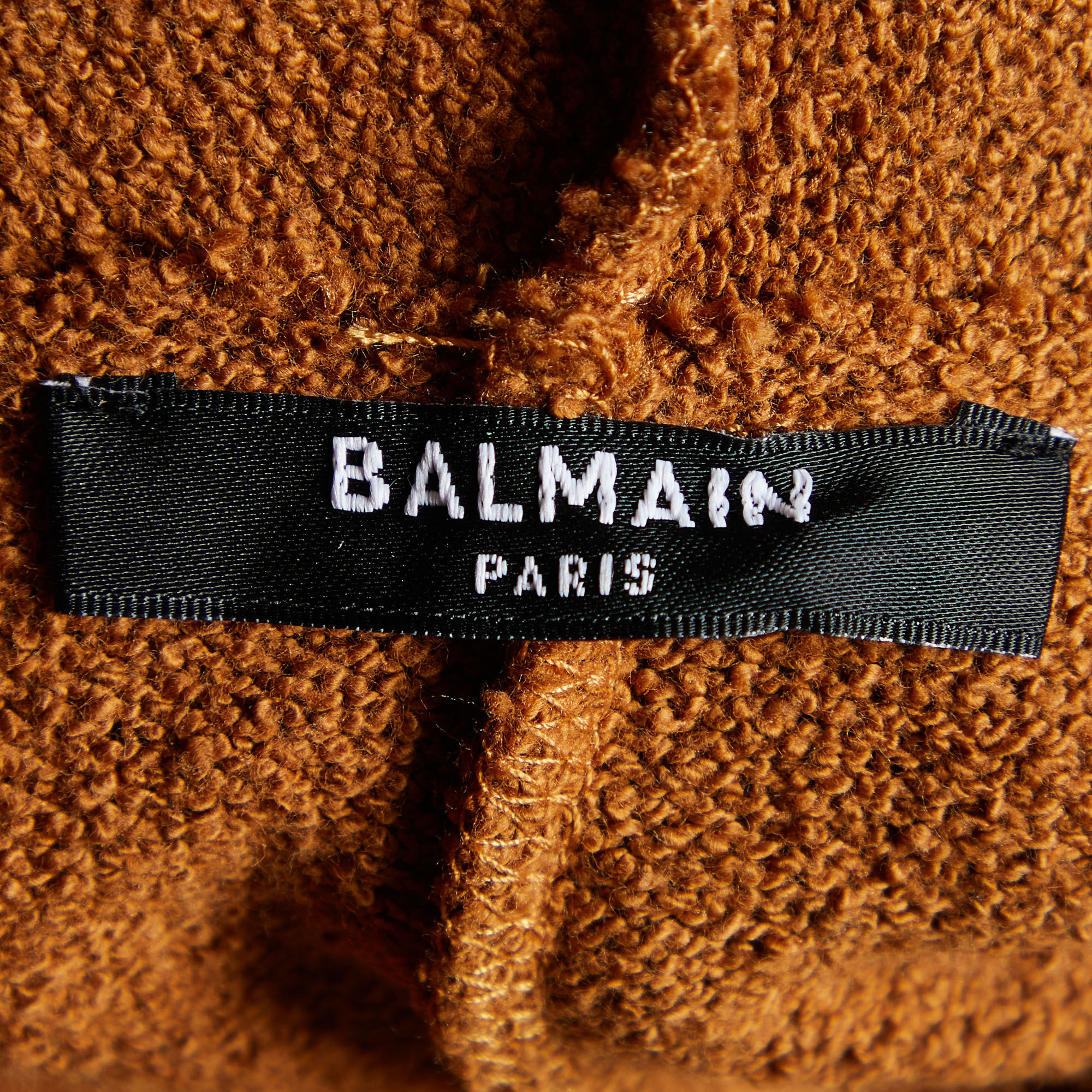 Balmain Ochre Cotton Knit Open Front Long Cardigan M