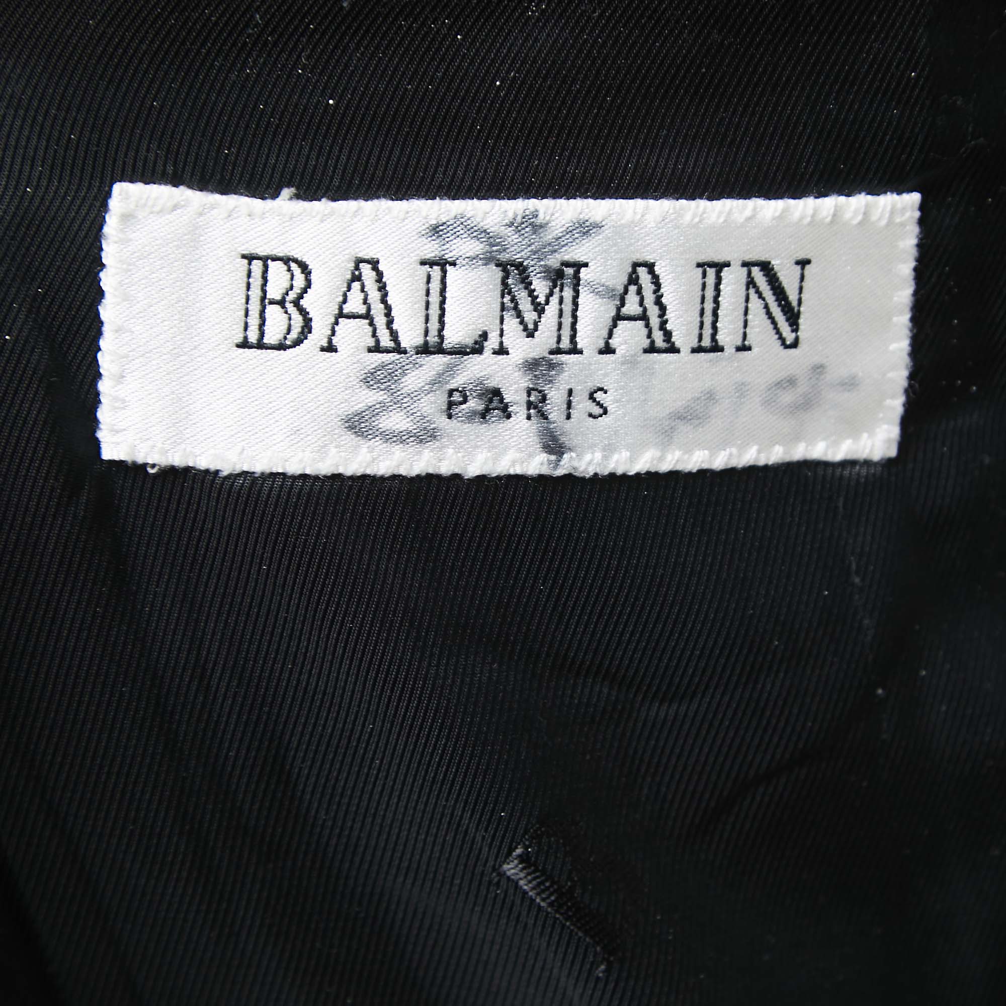 Balmain Navy Blue Wool Button Front Blazer XXL