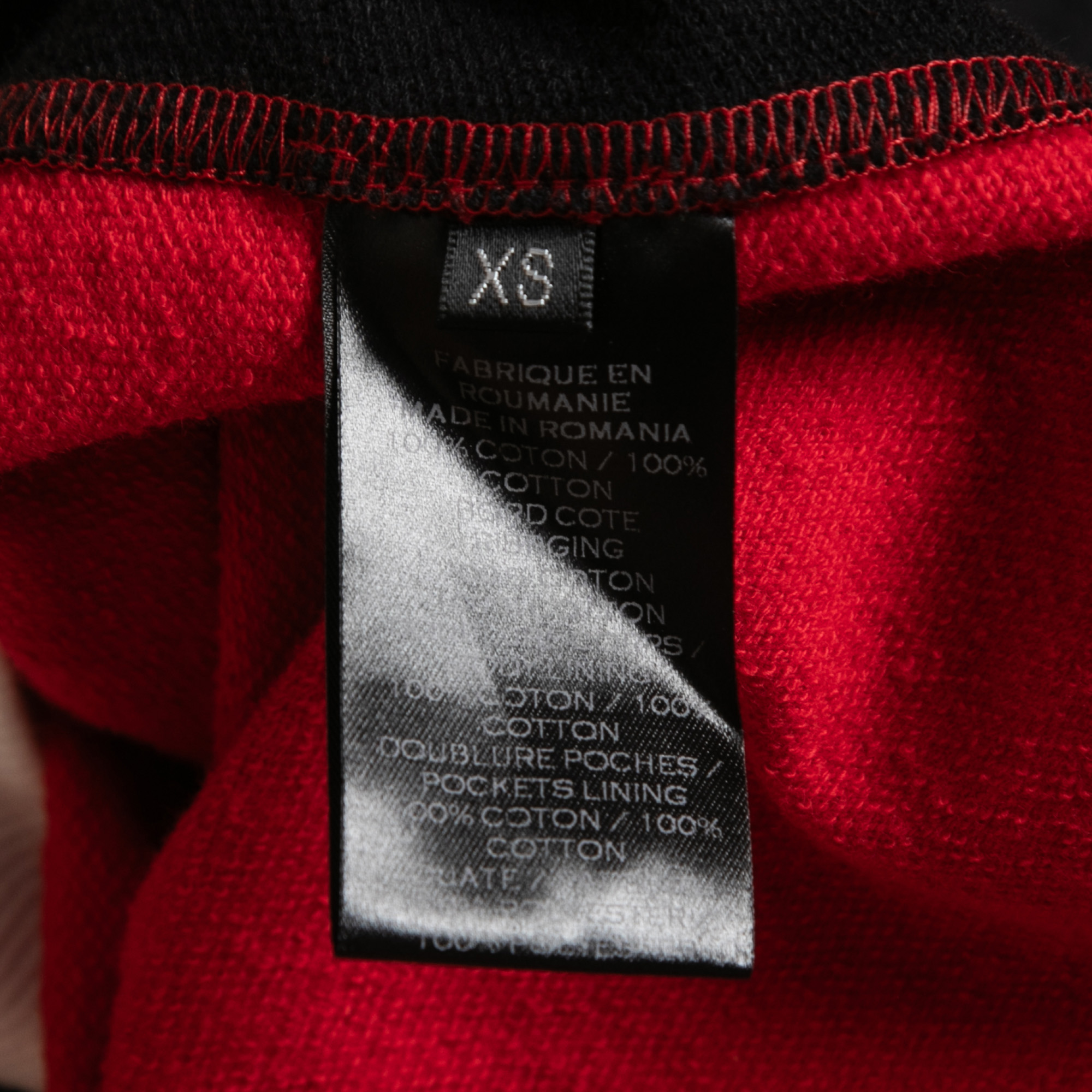 Balmain Red Cotton Quilted Sweatshirt XS