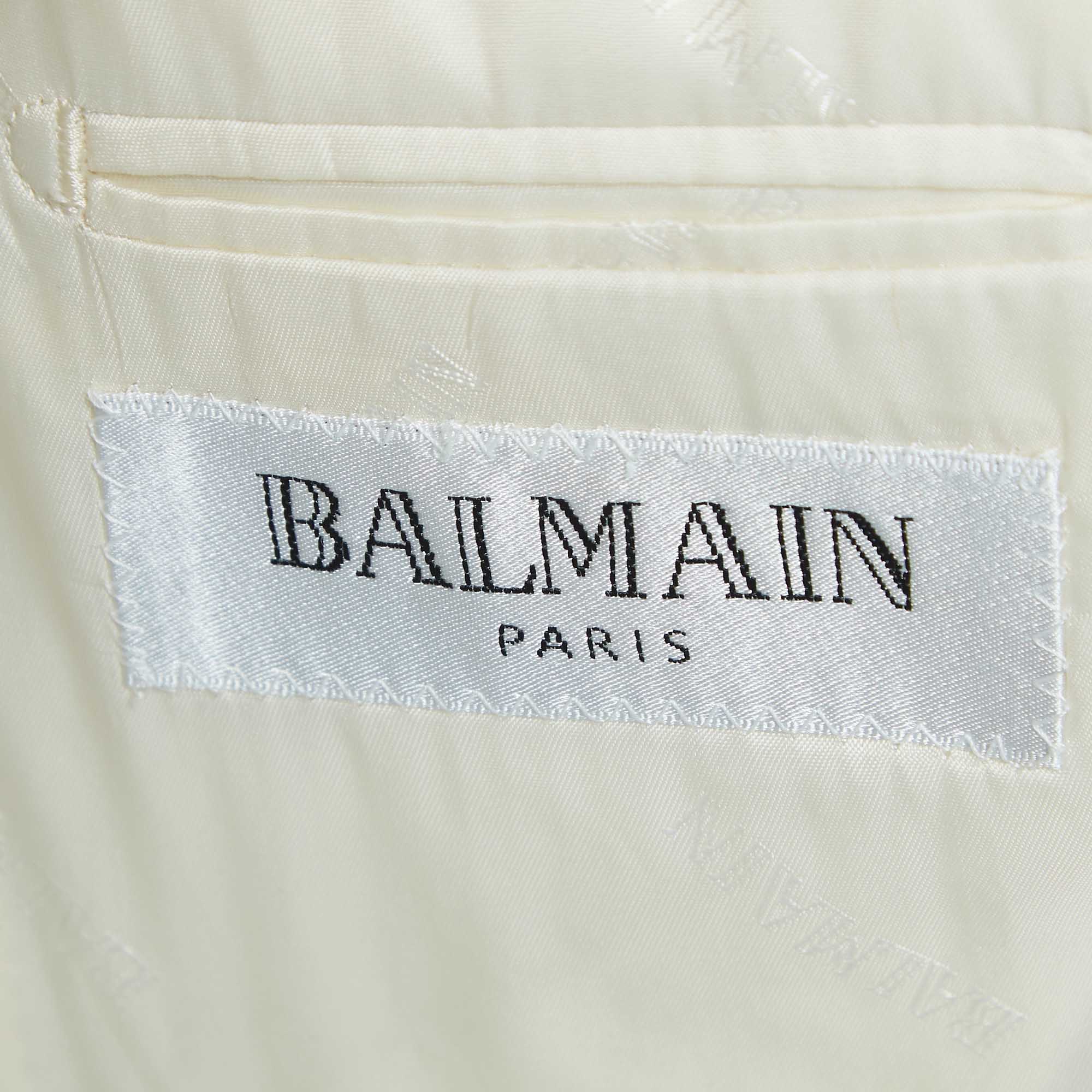 Balmain Light Brown Wool Blend Single Breasted Blazer XS