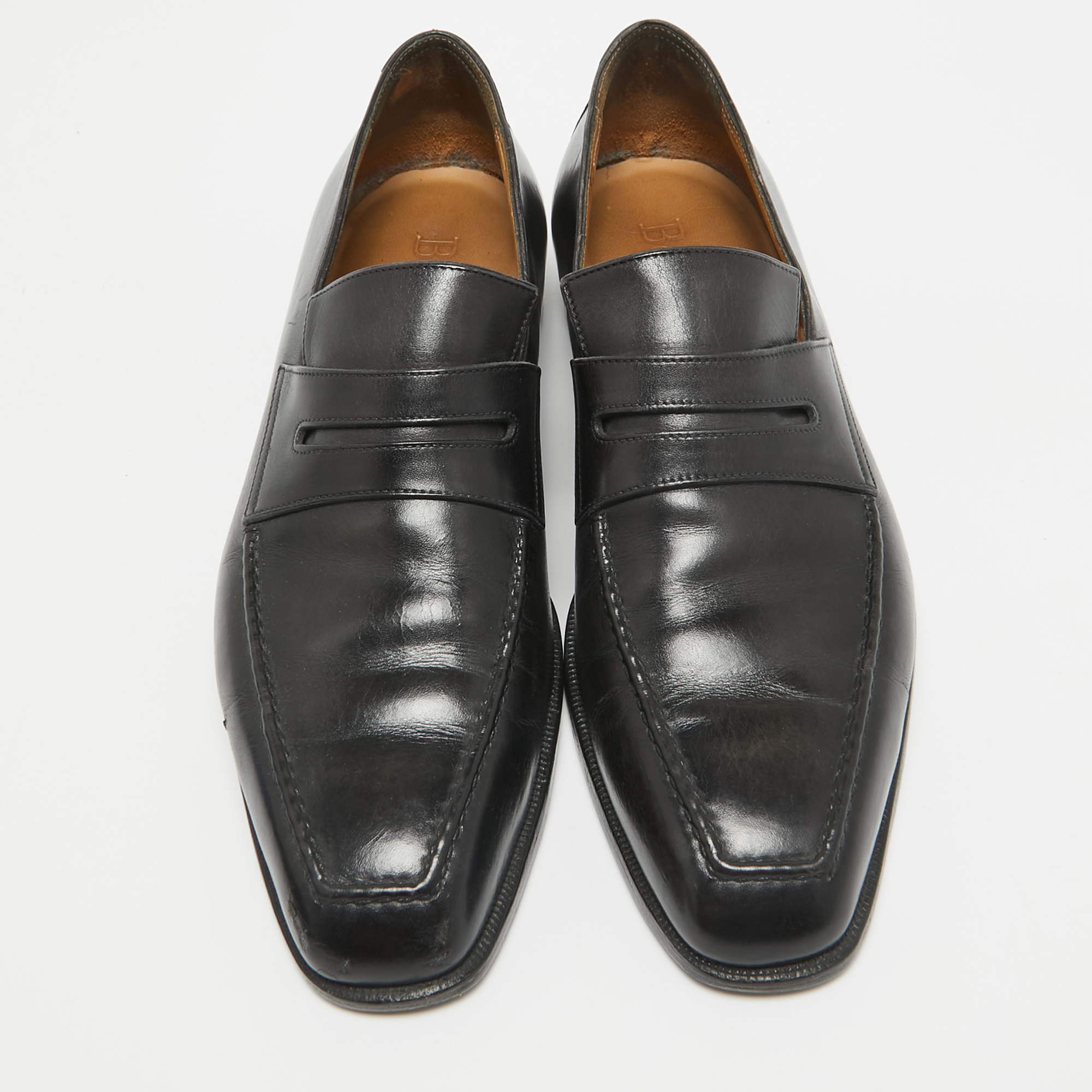 Berluti Black Leather Penny Loafers Size 41