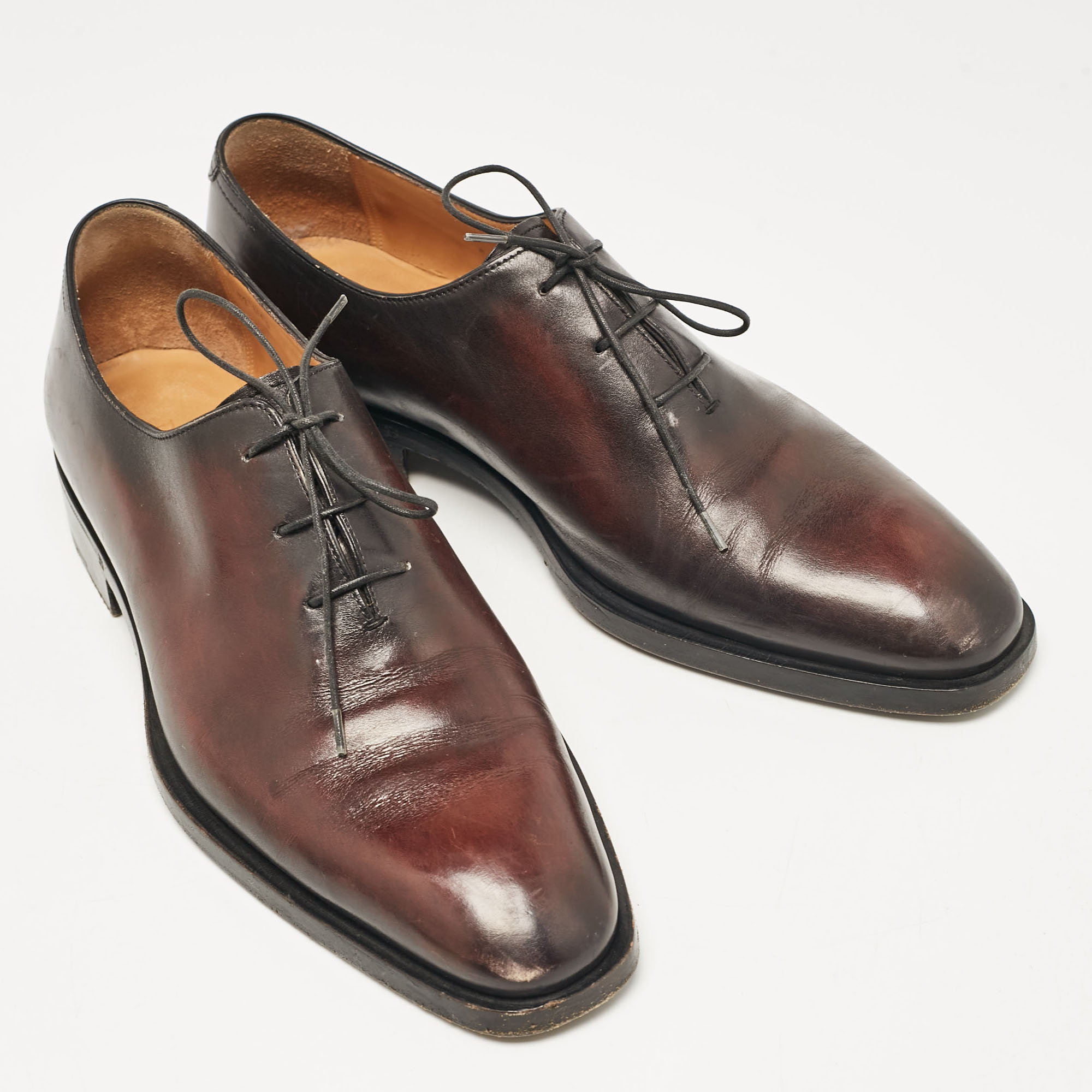 Berluti Two Tone Leather Alessandro Oxfords Size 42.5