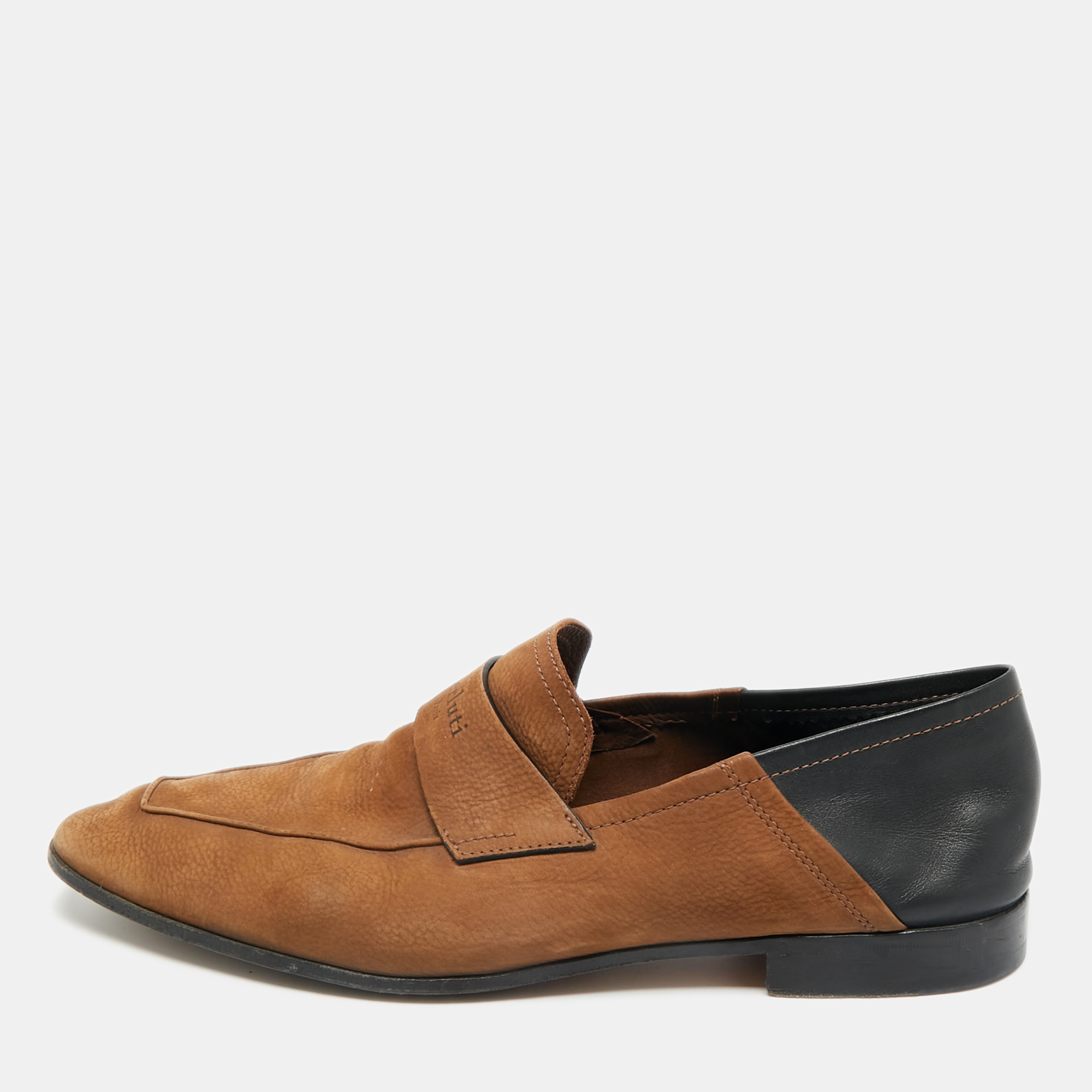 Berluti Brown/Black Leather and Nubuck Leather Penny Loafers Size 42
Berluti Brown/Black Leather and Nubuck Leather Penny Loafers Size 42
