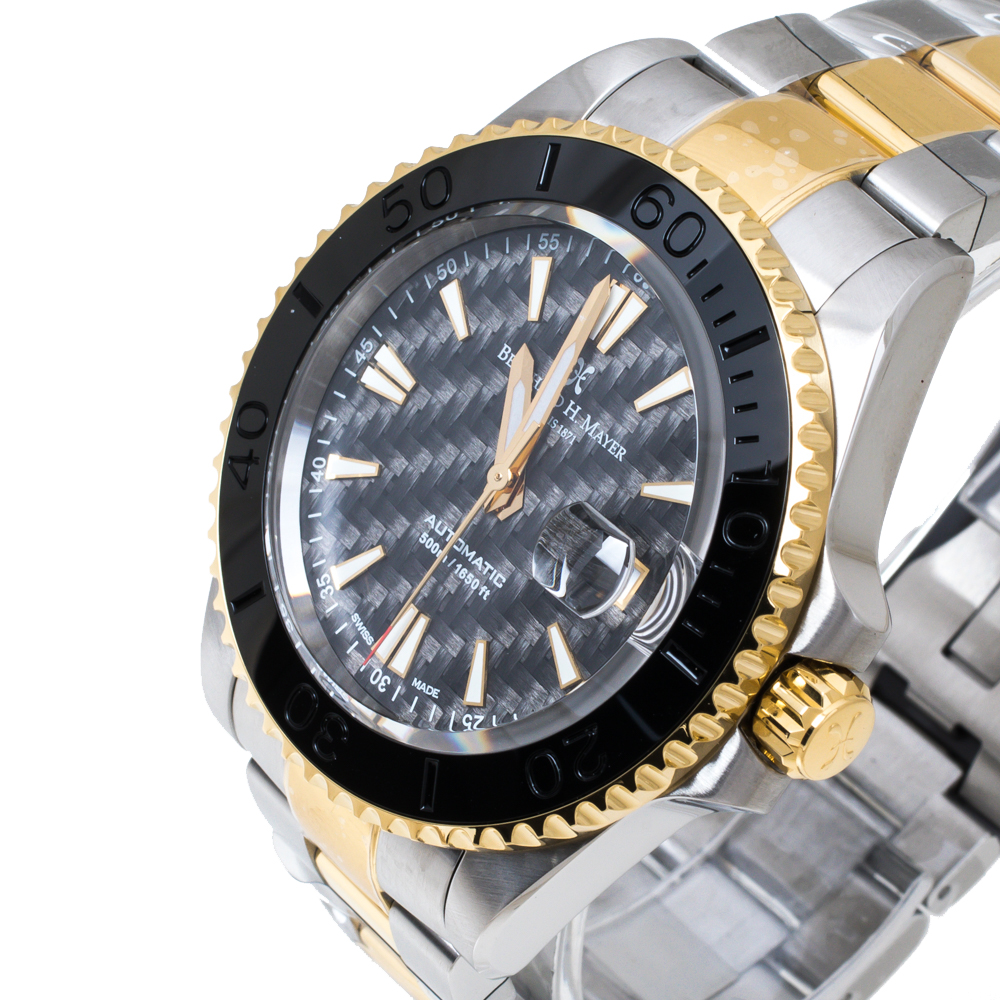 

Bernhard H. Mayer Grey Carbon Fiber Two-Tone Stainless Steel Nauticus Royale III Men's Wristwatch