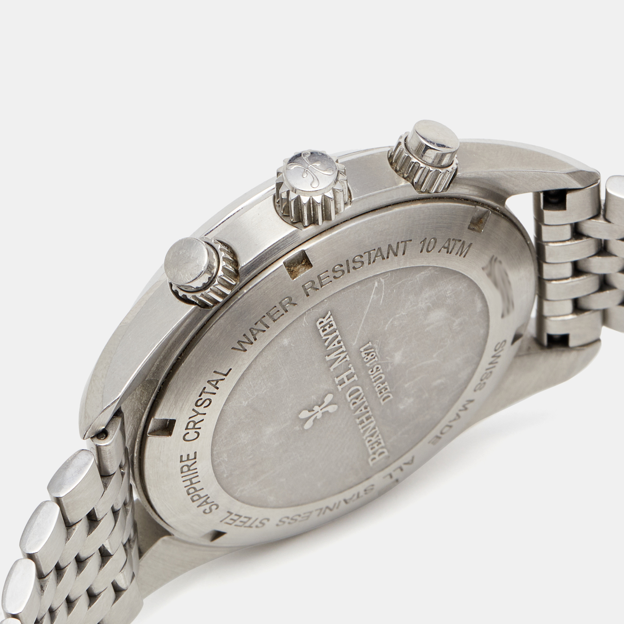 Bernhard H. Mayer Blue Stainless Steel Ascent Chronograph BH06/CW Men's Wristwatch 44 Mm