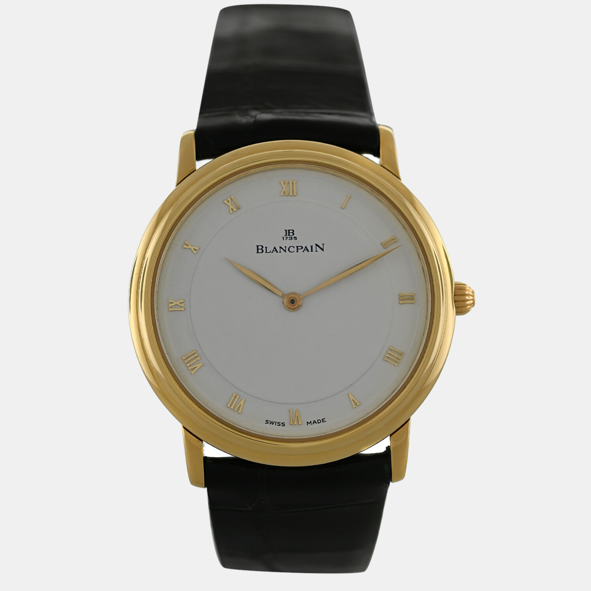 Blancpain White 18k Yellow Gold Villeret 0071-1418 Automatic Men's Wristwatch 33 mm
Blancpain White 18k Yellow Gold Villeret 0071-1418 Automatic Men's Wristwatch 33 mm