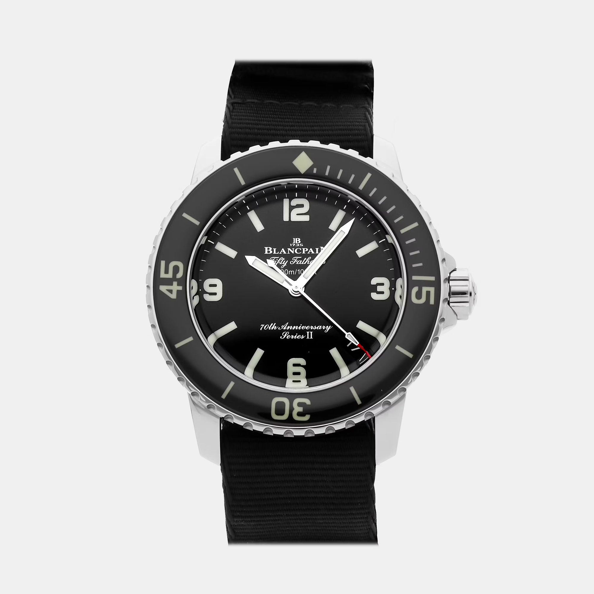 Blancpain Fifty Fathoms 70th Anniversary Act 1 Series II Limited Edition 5010B-1130-NABA Automatic Black Stainless Steel Men’s Wristwatch
Blancpain Fifty Fathoms 70th Anniversary Act 1 Series II Limited Edition 5010B-1130-NABA Automatic Black Stainless Steel Men’s Wristwatch
