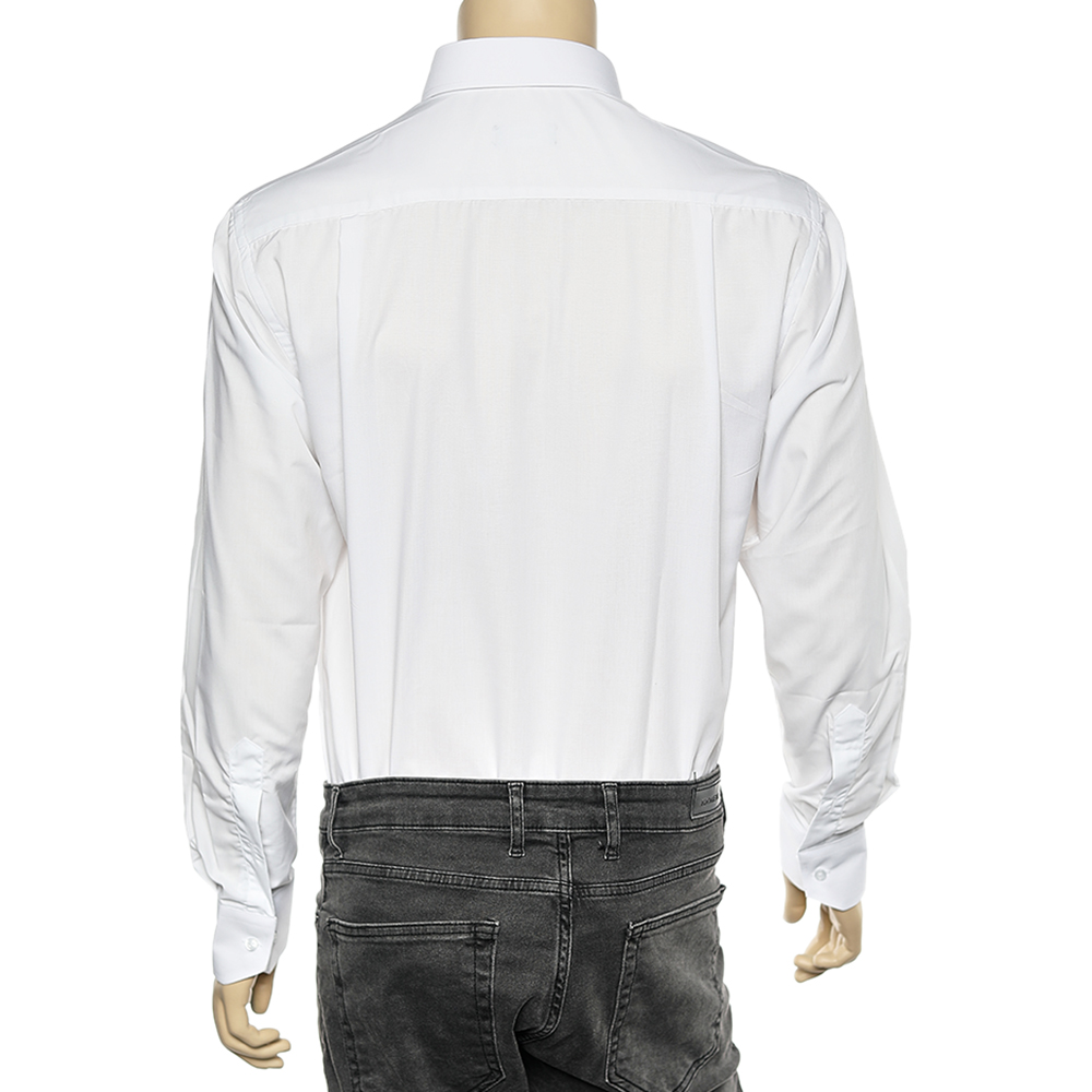Boss By Hugo Boss White Cotton Button Front Shirt M