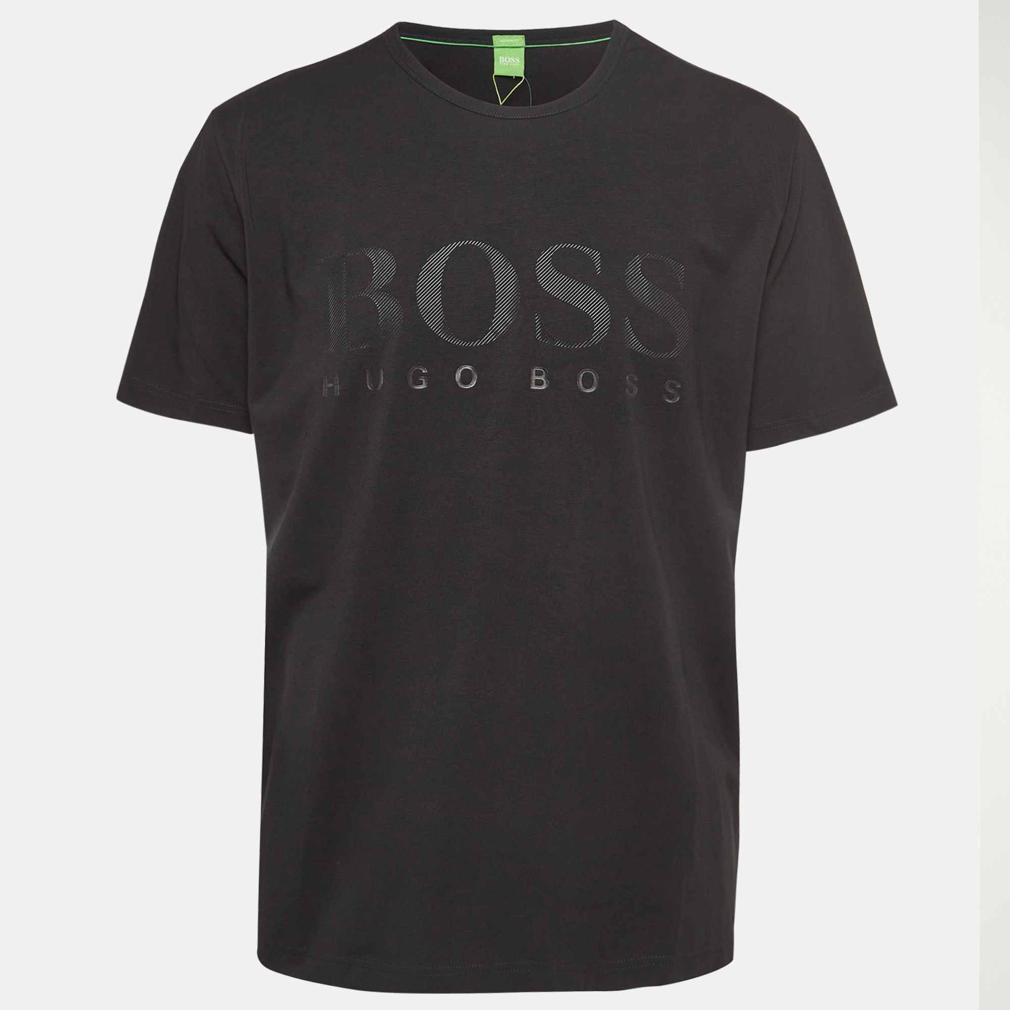 Boss by hugo boss black logo print cotton knit half sleeve t-shirt xxxl