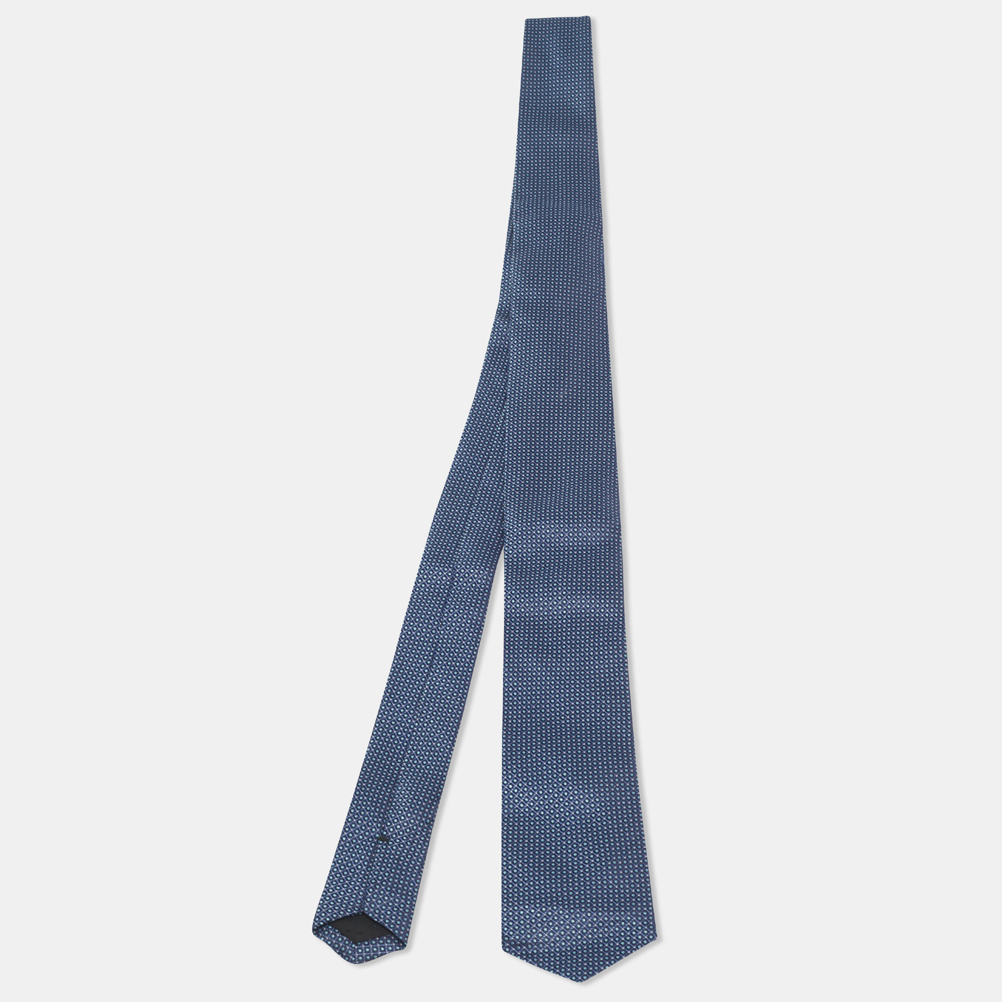 Boss By Hugo Boss Navy Blue Water Repellent Jacquard Silk Tie - Boss By Hugo Boss - Modalova