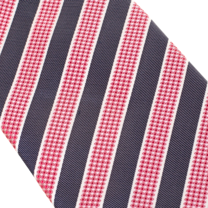 

Boss by Hugo Boss Red and Grey Diagonal Striped Silk Jacquard Tie