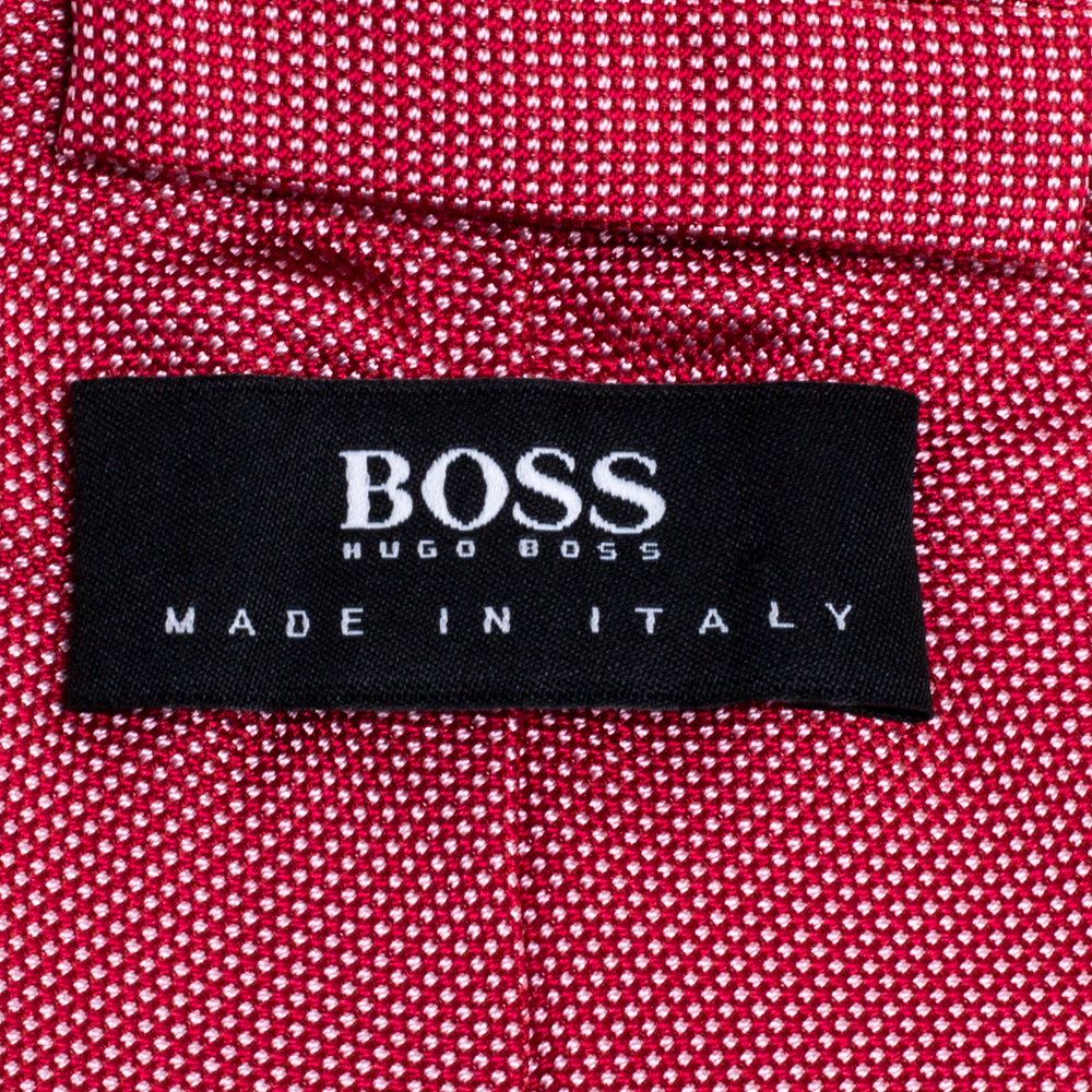 Boss By Hugo Boss Red Micro Dot Silk Tie