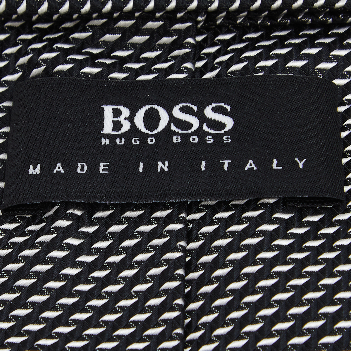 Boss By Hugo Boss Monochrome Patterned Silk Jacquard Tie