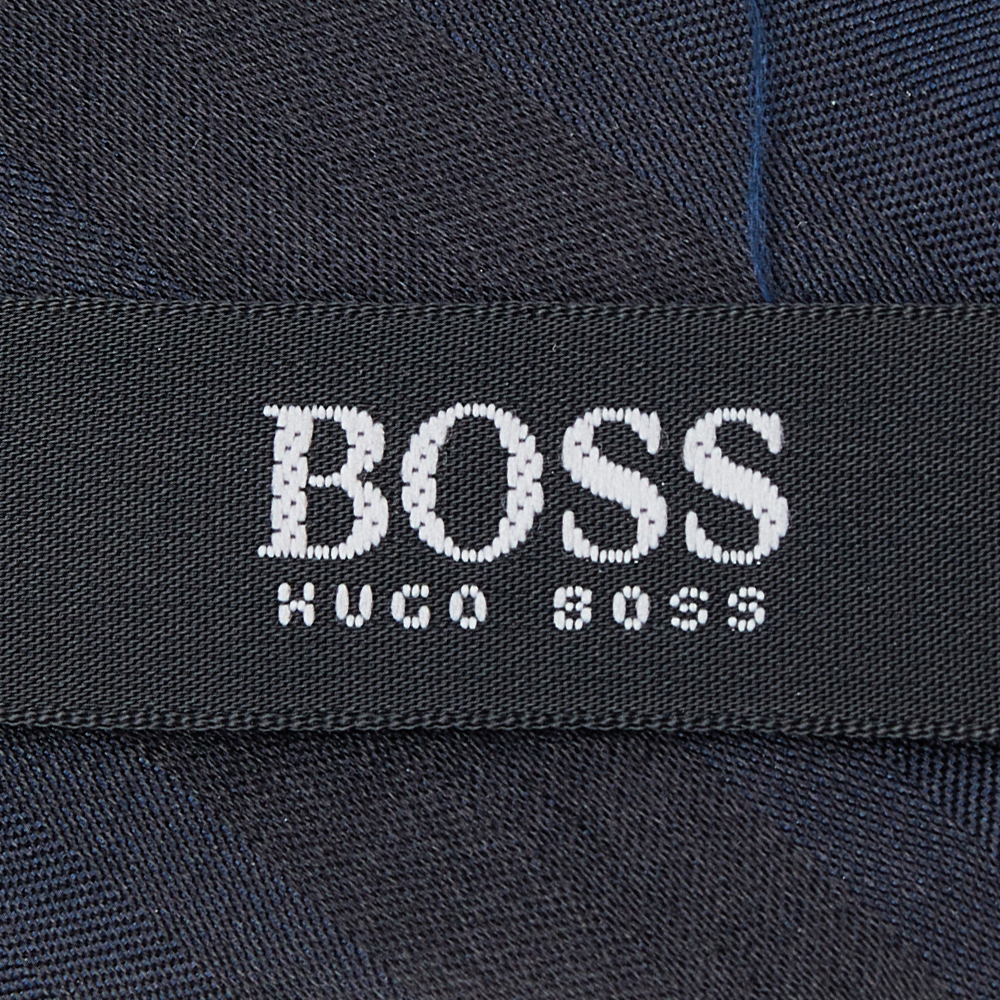 Boss By Hugo Boss Black & Blue Striped Silk Tie