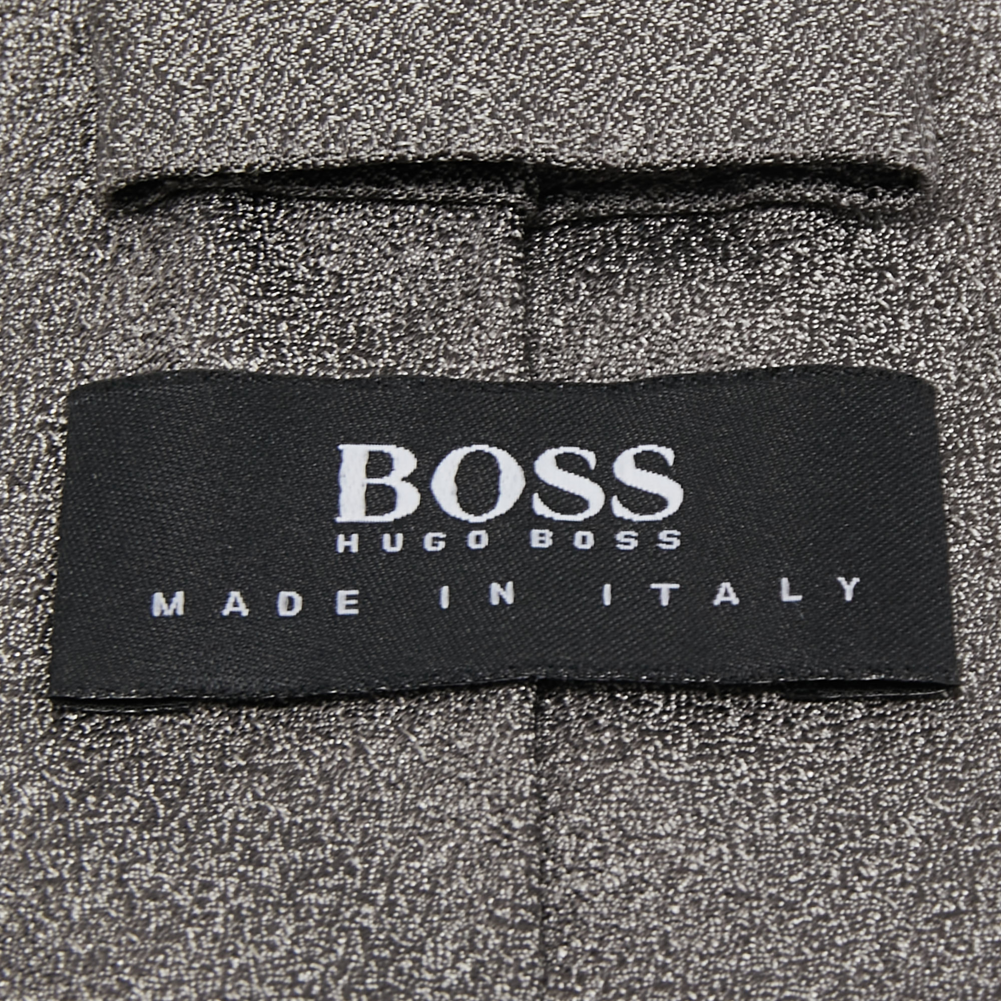 Boss By Hugo Boss Grey Textured Jacquard Silk Tie