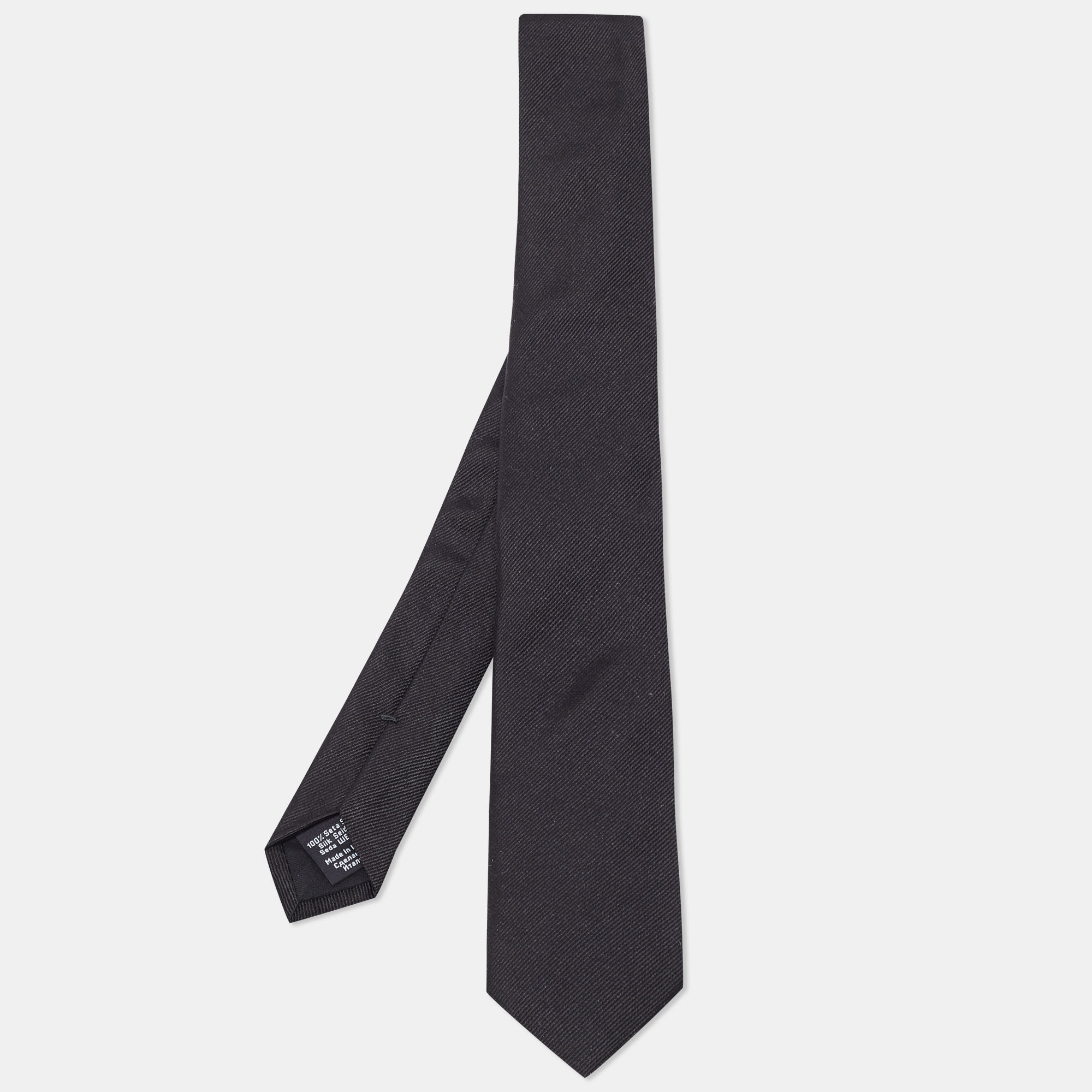 Boss By Hugo Boss Black Patterned Silk Narrow Tie