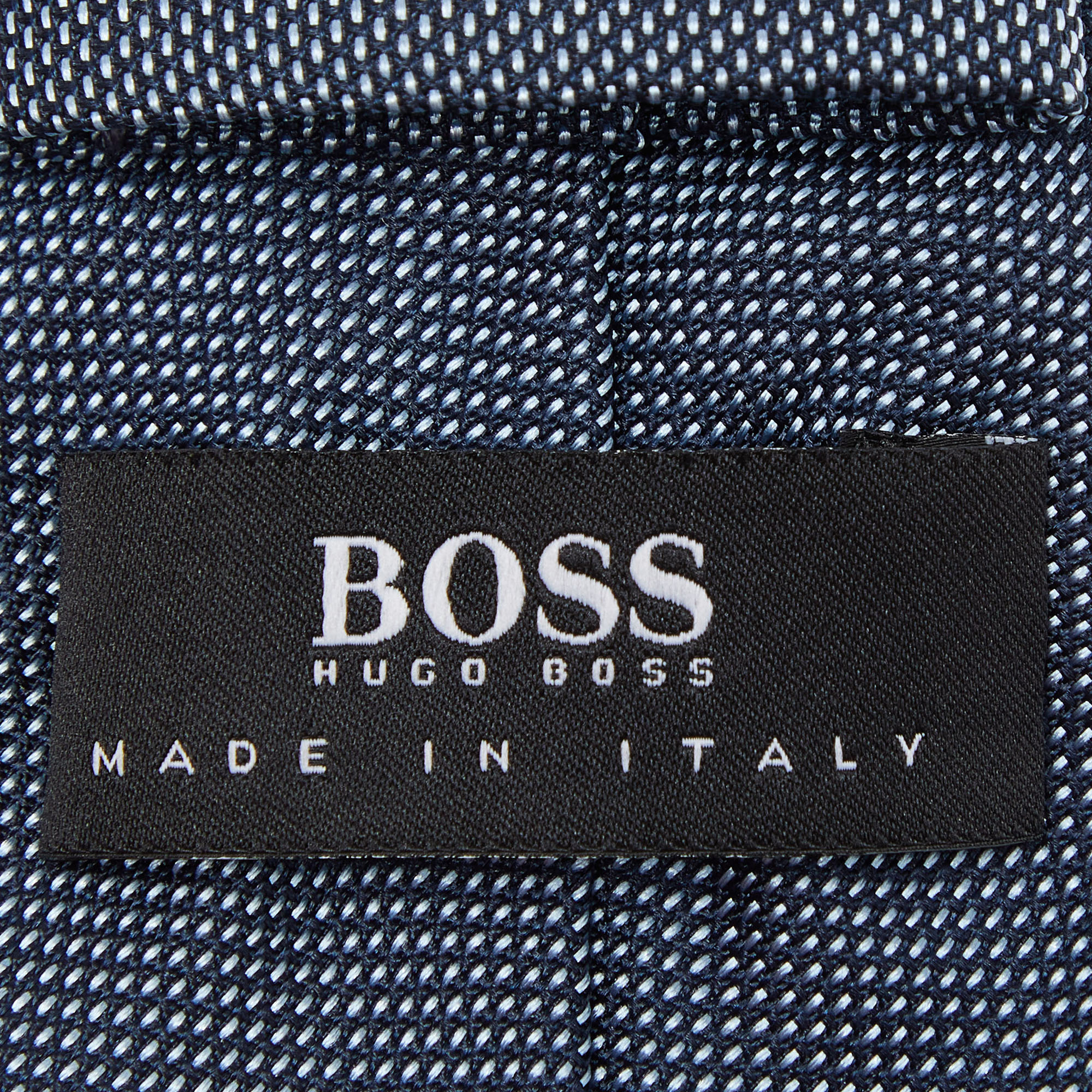 Boss By Hugo Boss Blue Patterned Silk Skinny Tie