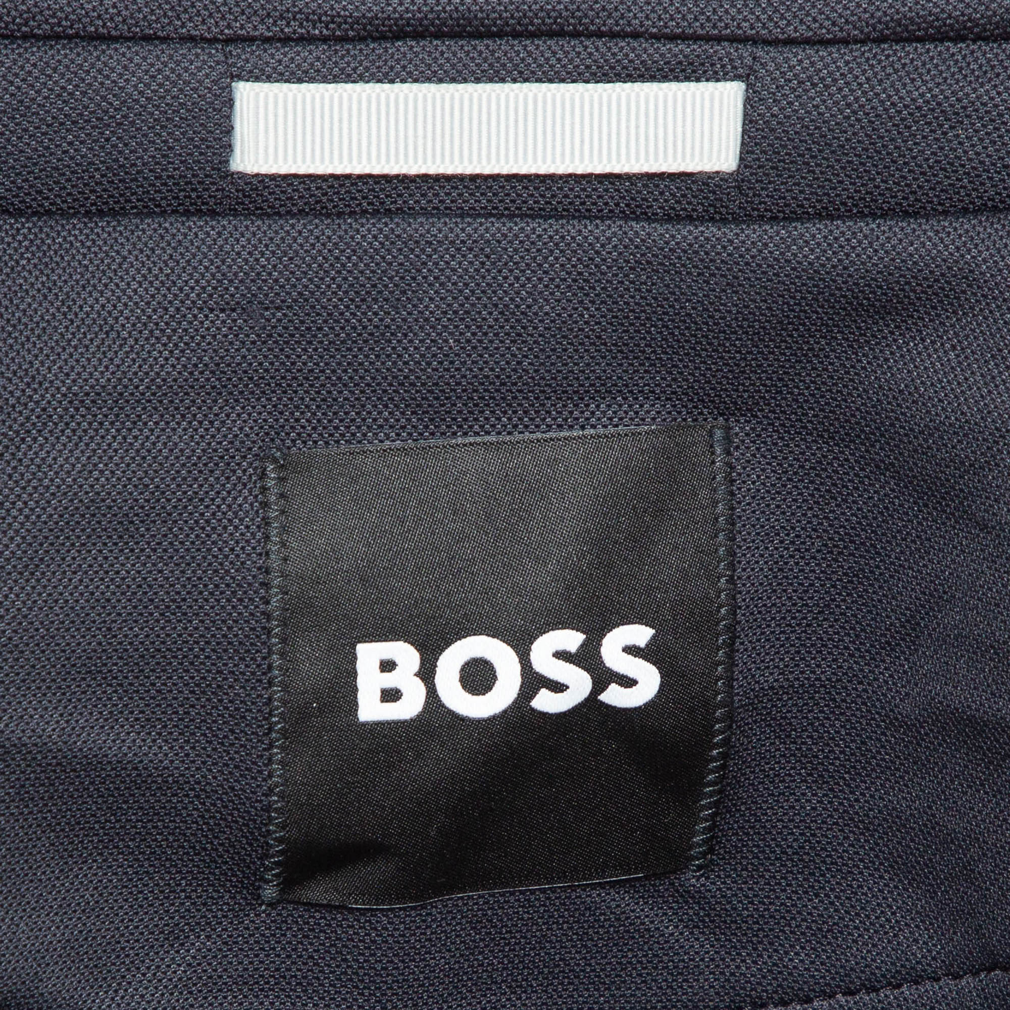 Boss By Hugo Boss Blue Stretch Knit Micro-Patterned Blazer XL