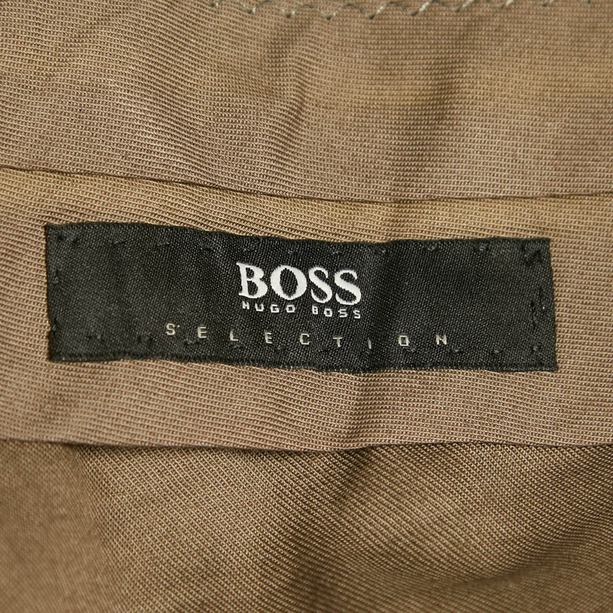 Boss By Hugo Boss Grey Cotton Blend Formal Trousers 5XL