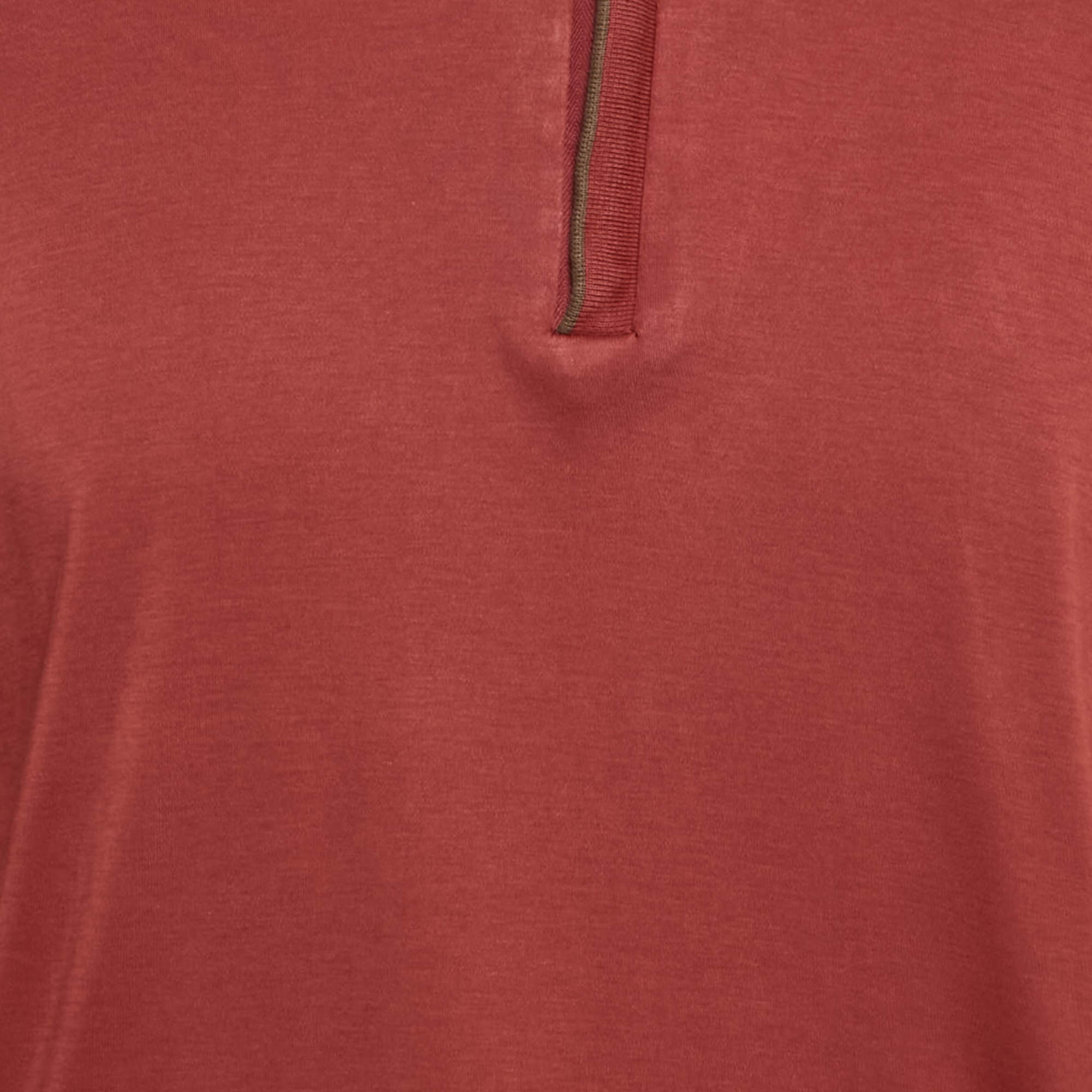 Boss By Hugo Boss Red Jersey Long Sleeve Polo T-Shirt L