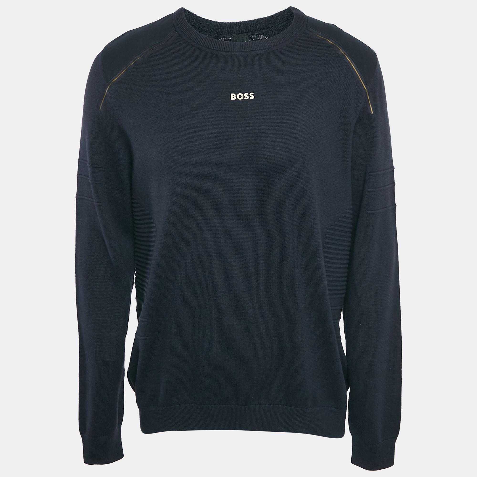 Boss By Hugo Boss Navy Blue Cotton Long Sleeve Rowler Jumper XL
Boss By Hugo Boss Navy Blue Cotton Long Sleeve Rowler Jumper XL