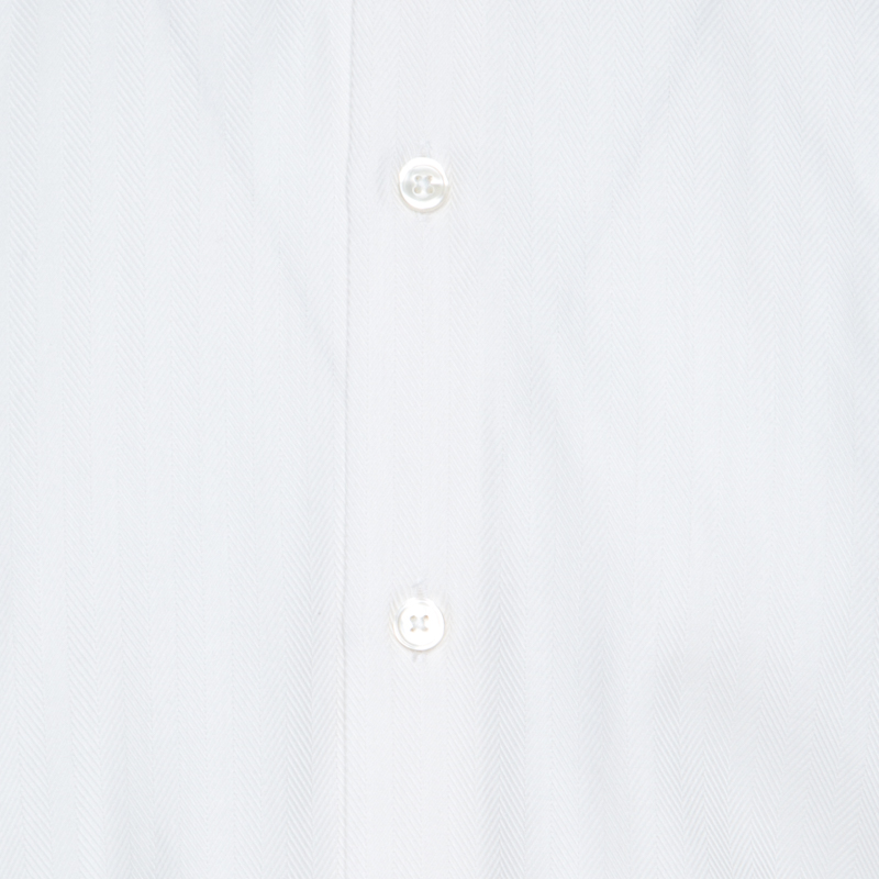 Hugo By Hugo Boss White Herringbone Long Sleeve Regular Fit Shirt S