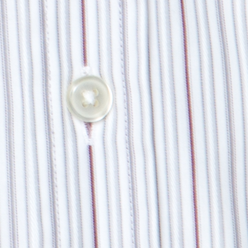 Boss By Hugo Boss White Striped Cotton Button Front Shirt L